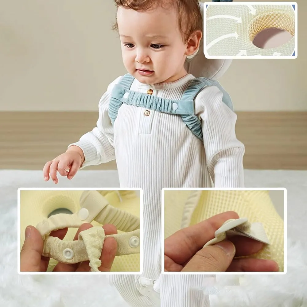 Furforstk protezione testa bambino con ginocchiere caschetto primi passi Traspirante casco neonato primi passi per gattonare e camminare, Regolabile (Astronauta) - immagine 3