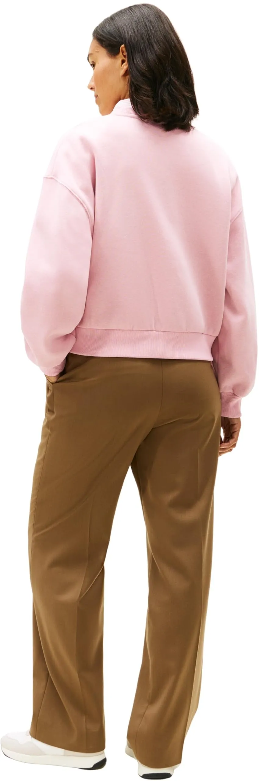 Tommy Hilfiger Donna Felpa Corp Logo Relaxed Fit, Nero (Bonita Pink), XL - immagine 2