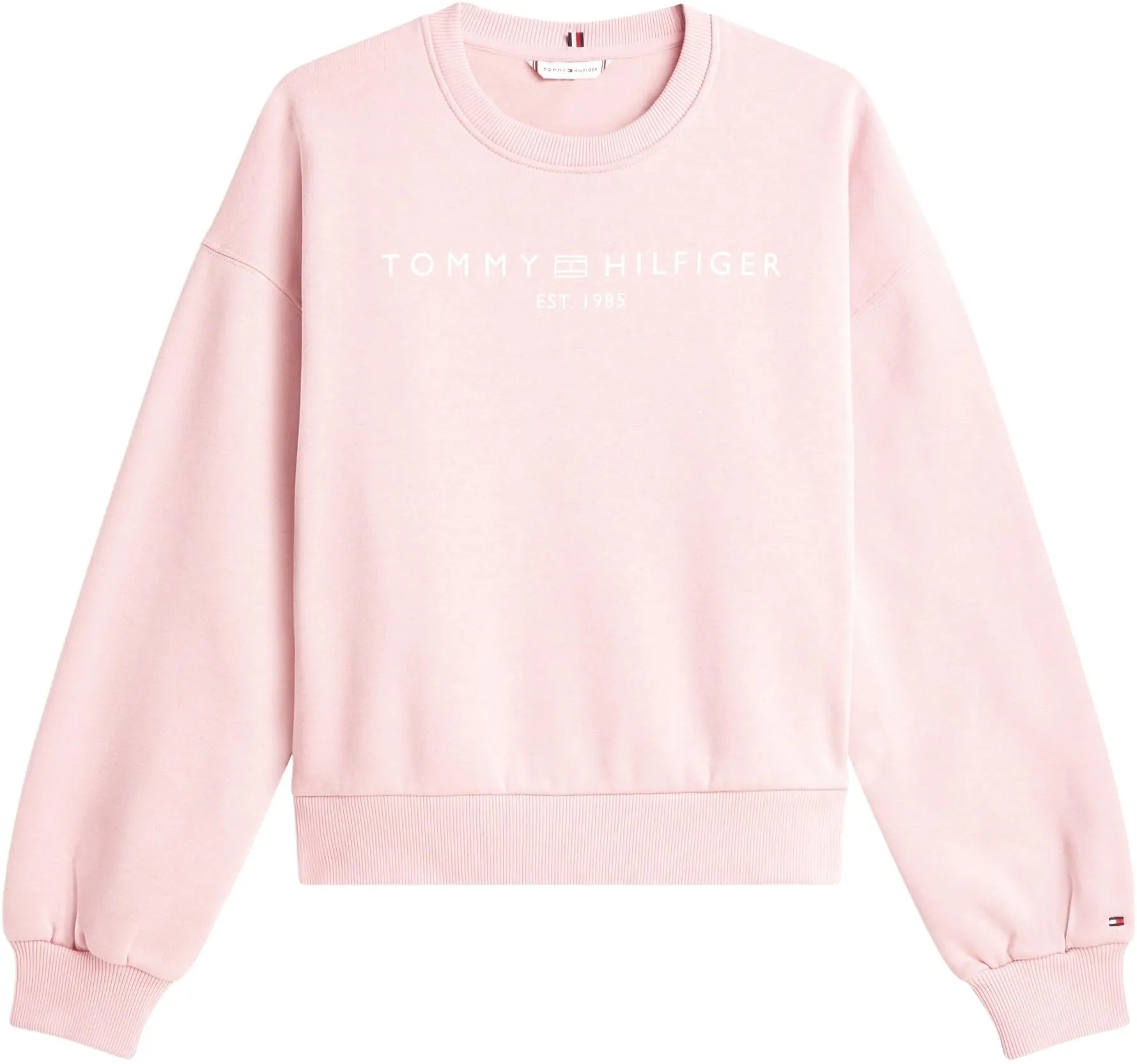 Tommy Hilfiger Donna Felpa Corp Logo Relaxed Fit, Nero (Bonita Pink), L - immagine 6