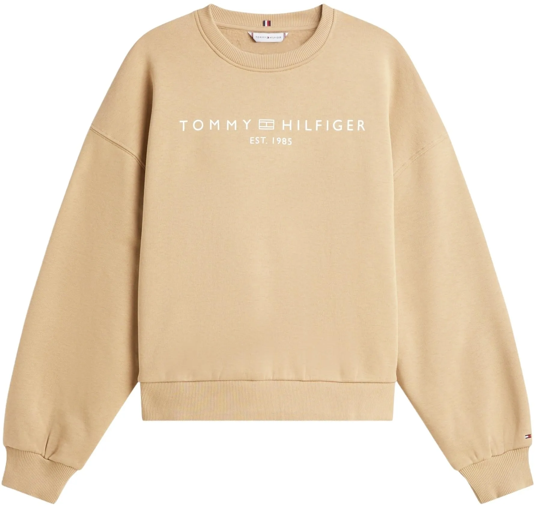 Tommy Hilfiger Donna Felpa Corp Logo Relaxed Fit, Blu (Driftwood Taupe), S - immagine 6