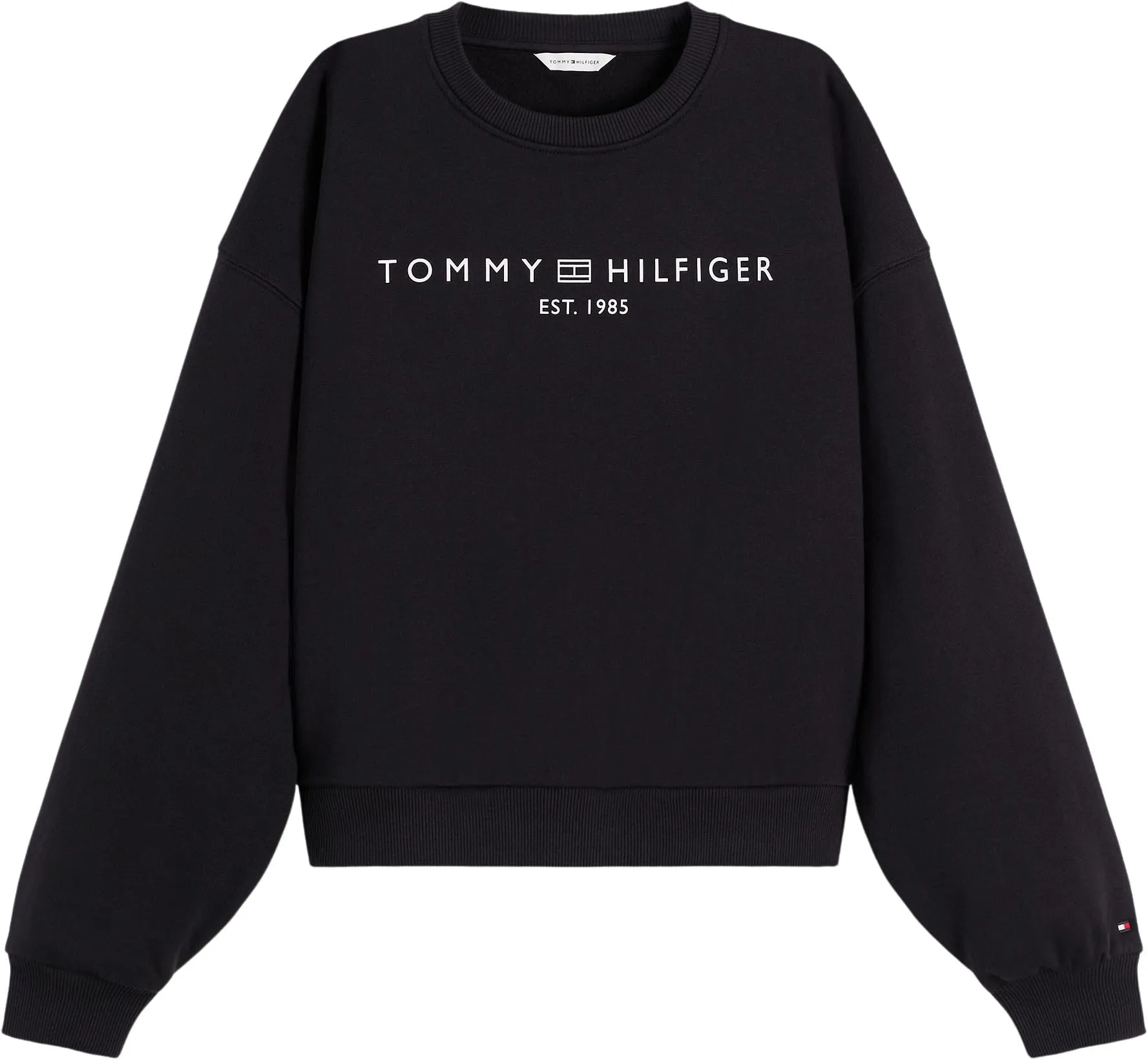 Tommy Hilfiger Donna Felpa Corp Logo Modern Relaxed Fit, Nero (Black), XL - immagine 5