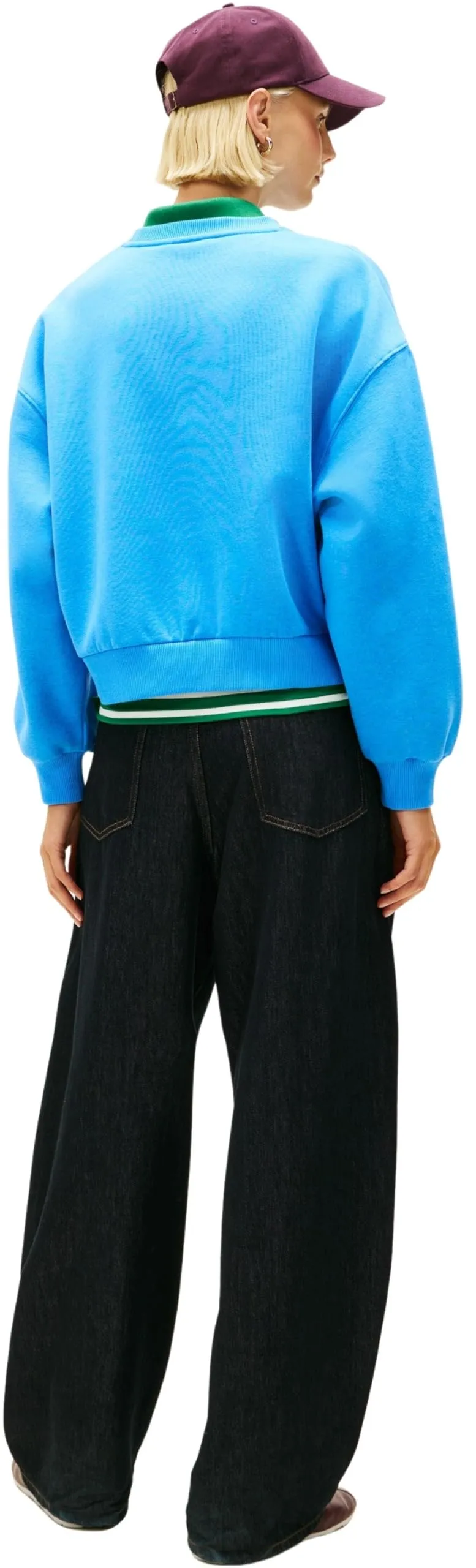 Tommy Hilfiger Donna Felpa Corp Logo Relaxed Fit, Blu (Mesmerizing Blue), L - immagine 3