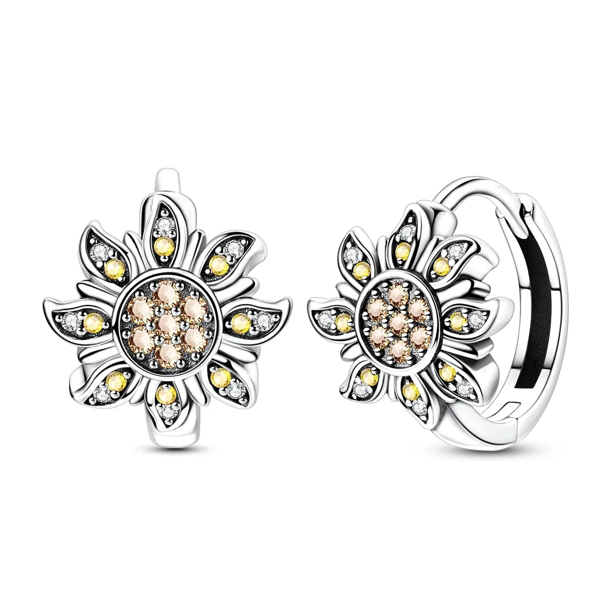 QIKAOLA S925 Orecchini in argento da donna Orecchini a cerchio ipoallergenici Orecchini Huggie con zirconia cubica - immagine 1