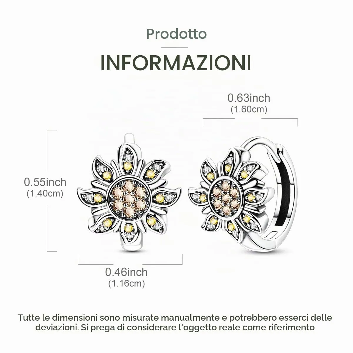 QIKAOLA S925 Orecchini in argento da donna Orecchini a cerchio ipoallergenici Orecchini Huggie con zirconia cubica - immagine 4