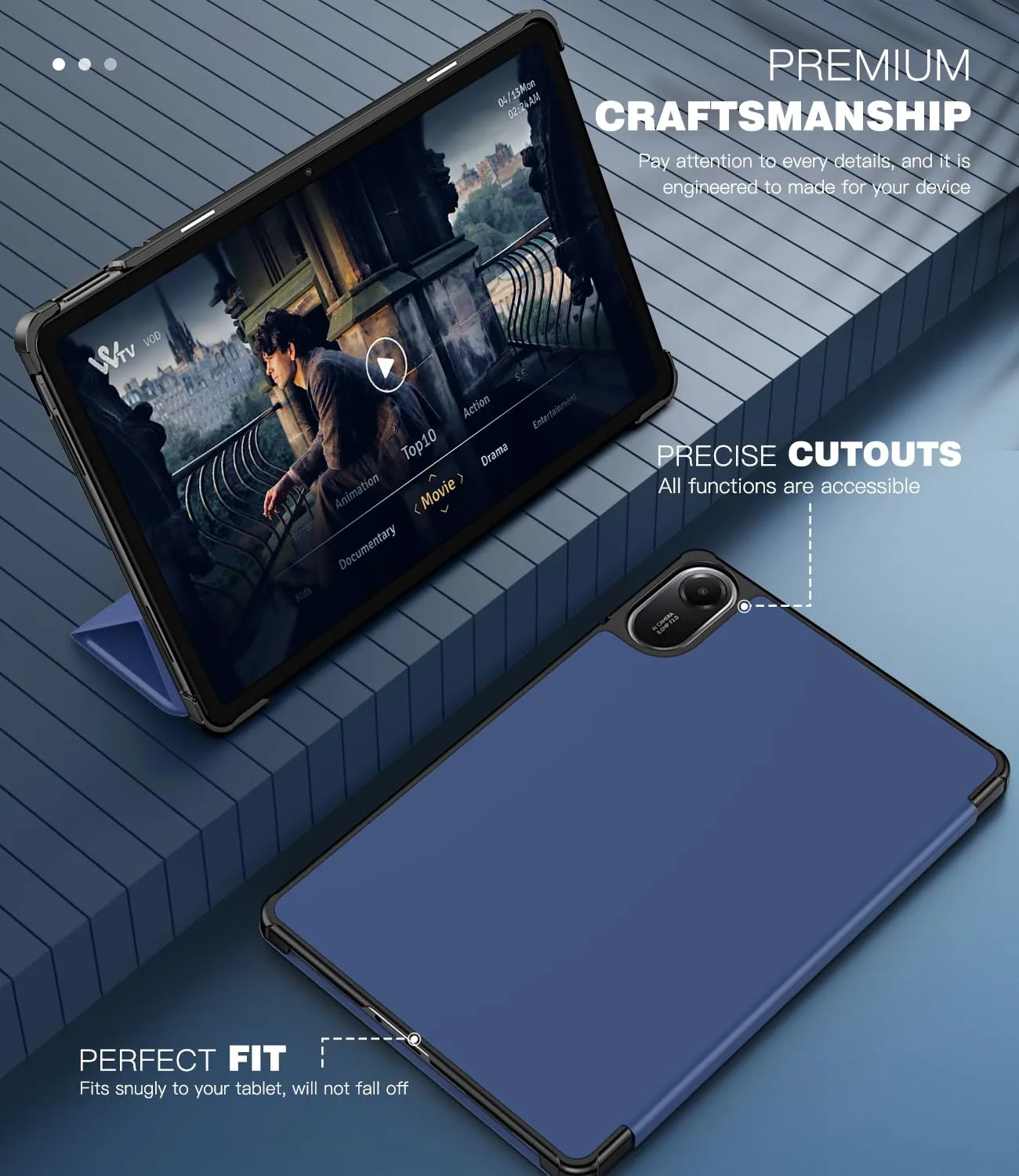 TiMOVO Cover per Xiaomi Redmi Pad 2 11 Pollici 2025, Blu Marino - immagine 3