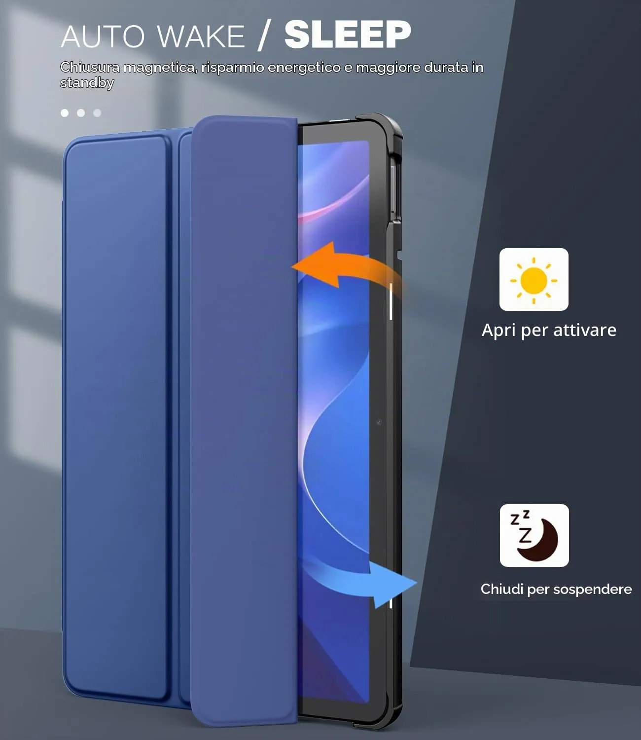 TiMOVO Cover per Xiaomi Redmi Pad 2 11 Pollici 2025, Blu Marino - immagine 5