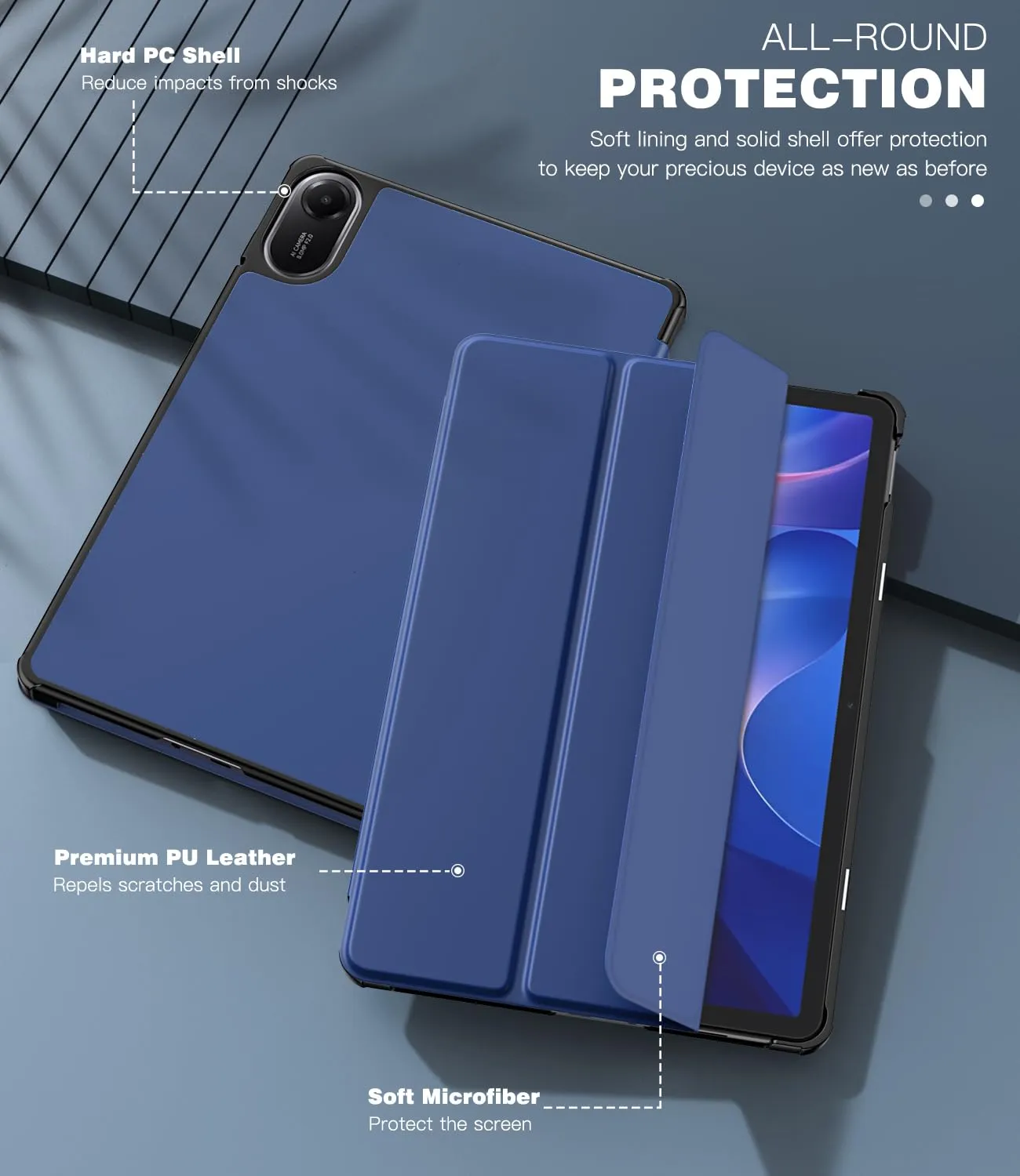 TiMOVO Cover per Xiaomi Redmi Pad 2 11 Pollici 2025, Blu Marino - immagine 6