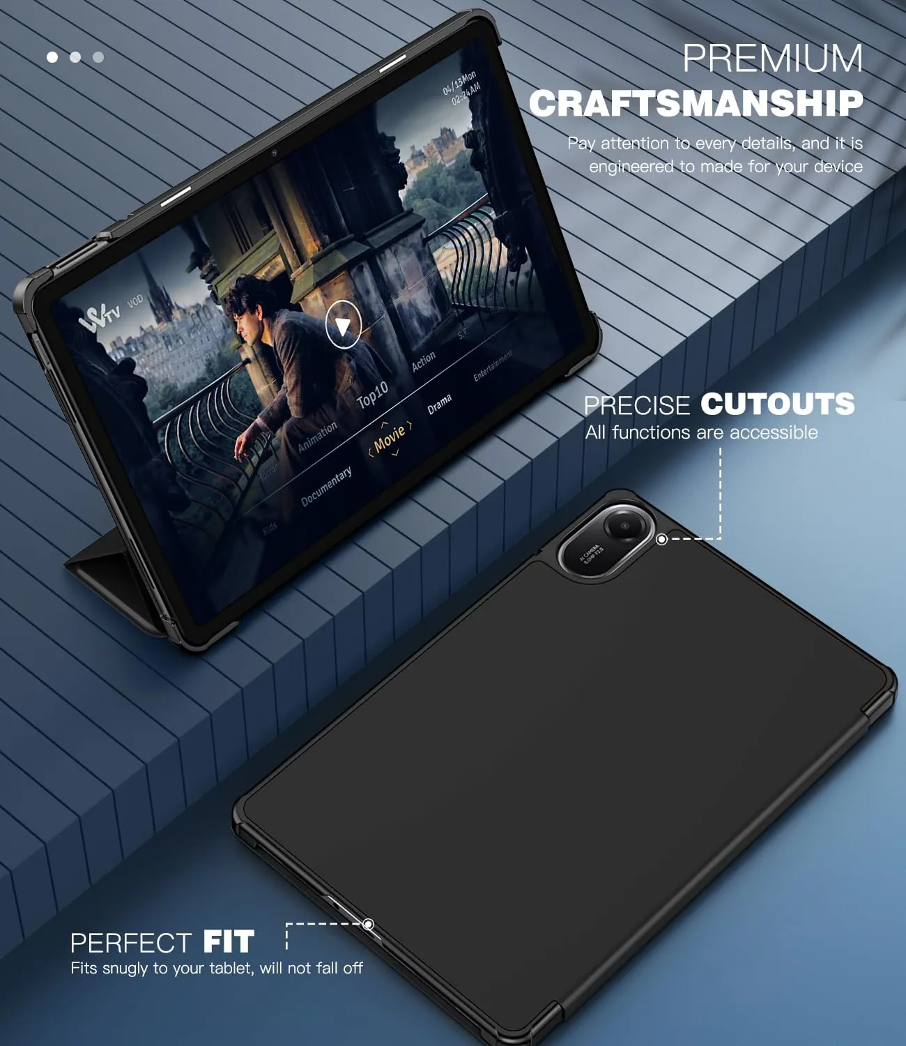 TiMOVO Cover per Xiaomi Redmi Pad 2 11 Pollici 2025, Nero - immagine 3