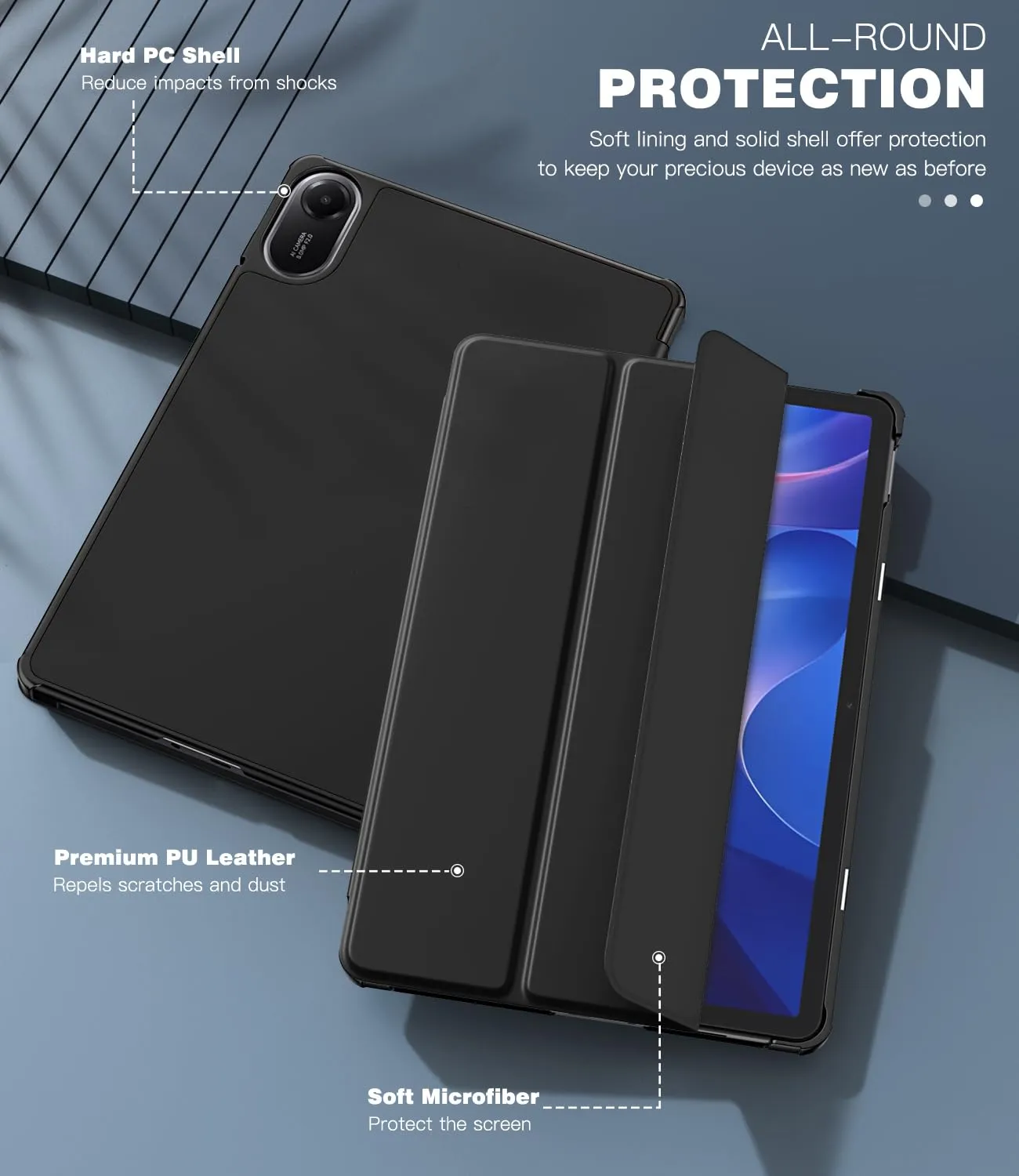 TiMOVO Cover per Xiaomi Redmi Pad 2 11 Pollici 2025, Nero - immagine 5