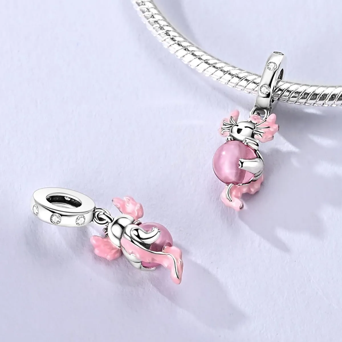 LNQOBU Charms Colgante Camaleón Charm Donna Argento Sterling 925Bead Charme da Donna per Bracciali e Collane - immagine 3