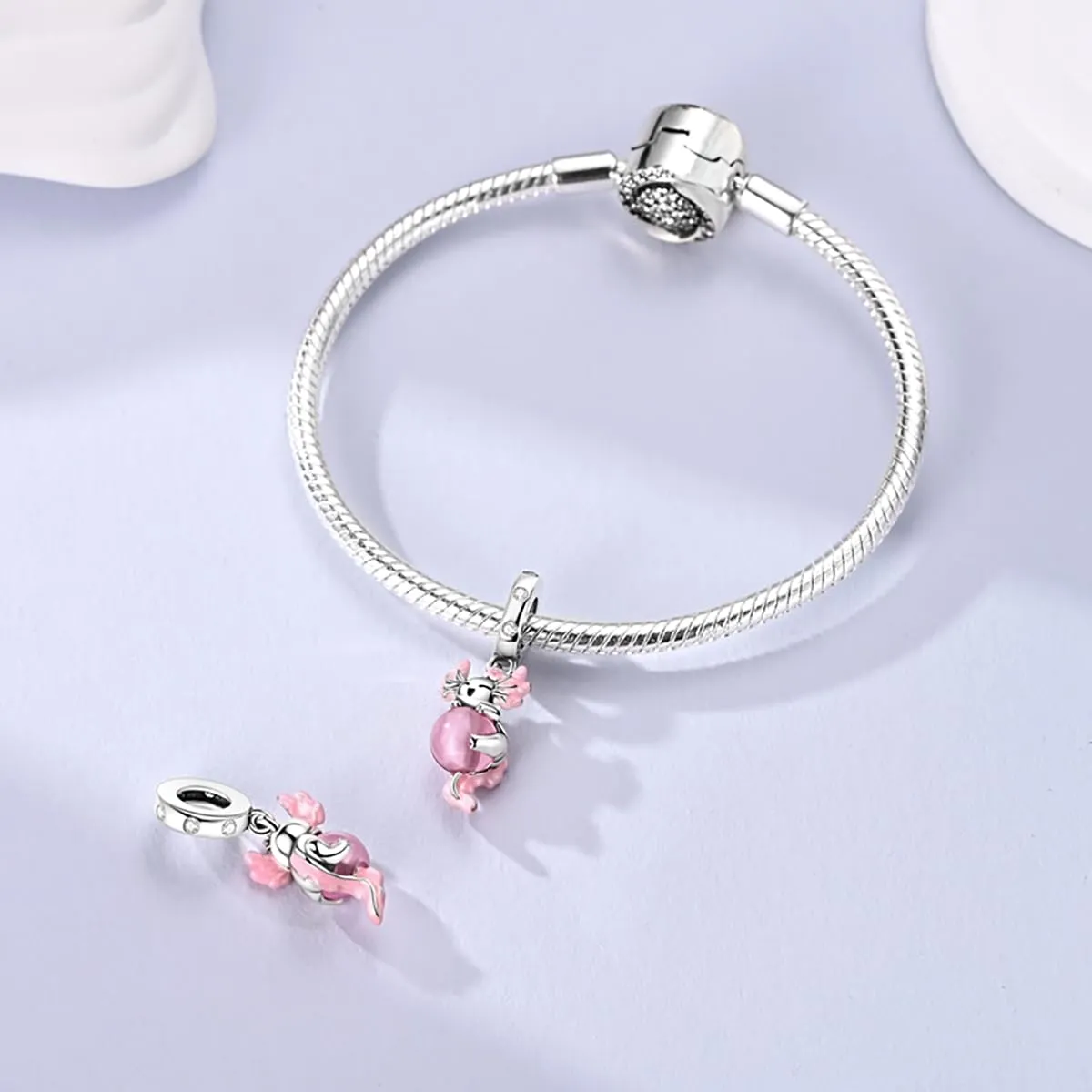 LNQOBU Charms Colgante Camaleón Charm Donna Argento Sterling 925Bead Charme da Donna per Bracciali e Collane - immagine 4