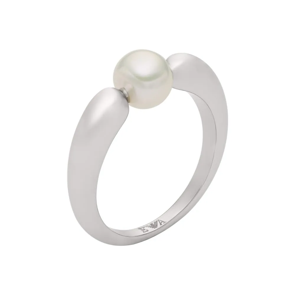 Emporio Armani Anelli Focali Donna in acciaio inossidabile o ottone, Argento Lava Steel - immagine 3
