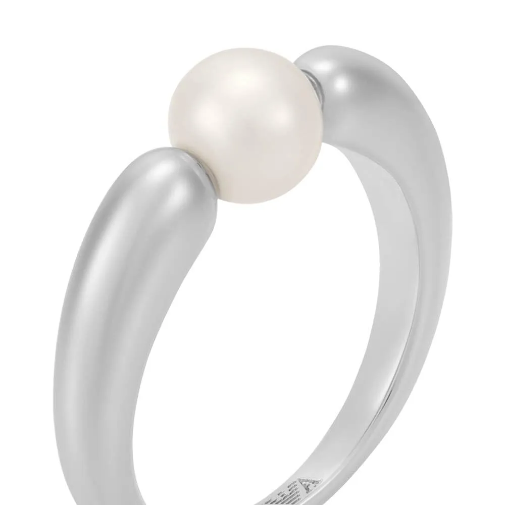 Emporio Armani Anelli Focali Donna in acciaio inossidabile o ottone, Argento Lava Steel - immagine 4