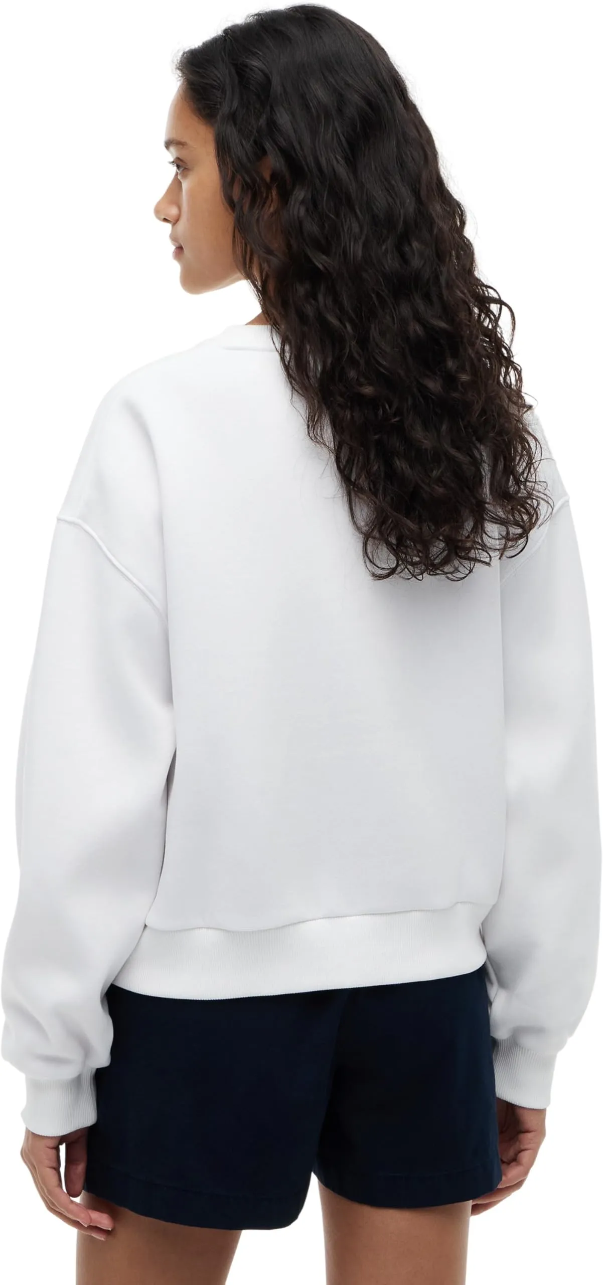 Tommy Hilfiger Donna Felpa Corp Logo Modern Relaxed Fit, Bianco (TH Optic White), S - immagine 2