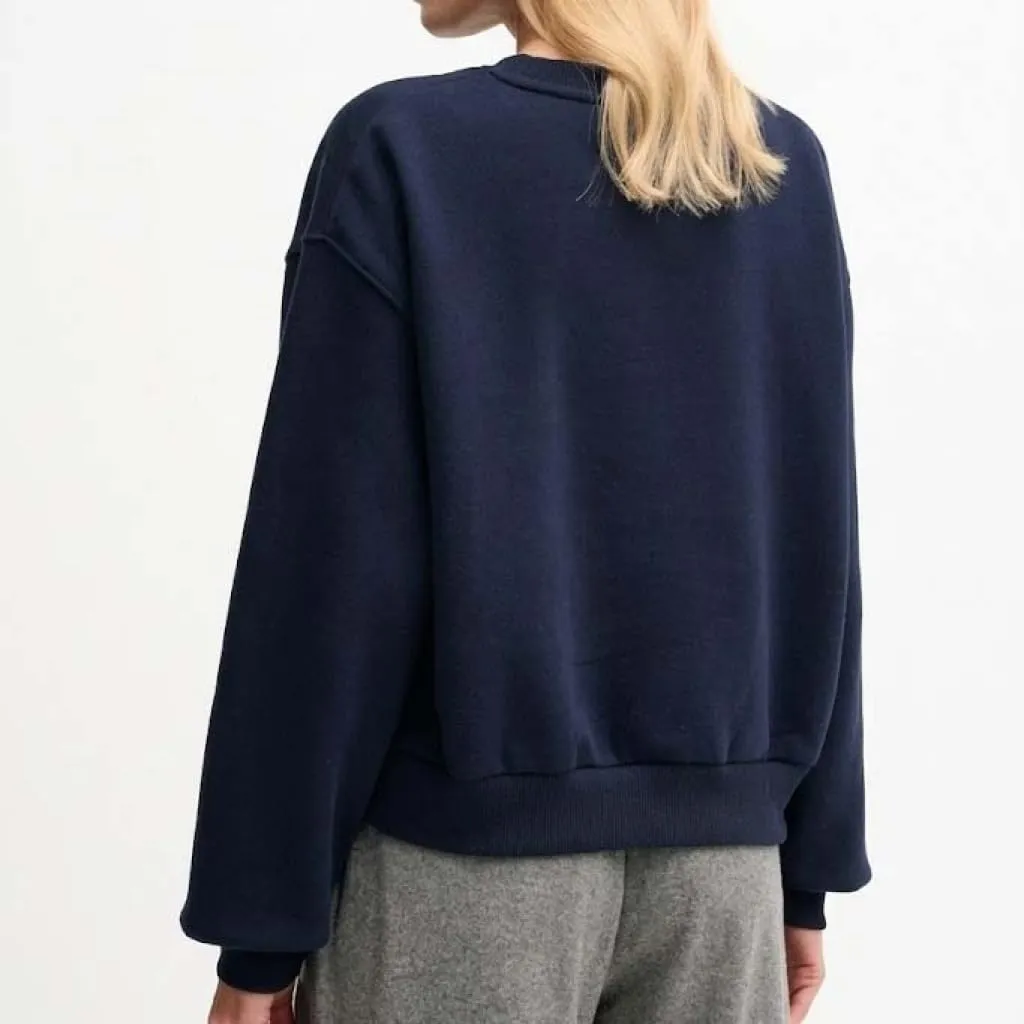 Tommy Hilfiger Women Sweatshirts Corp Logo Fleece sweatshirtWW0WW47831 Blue (Dark Blue), M - immagine 3