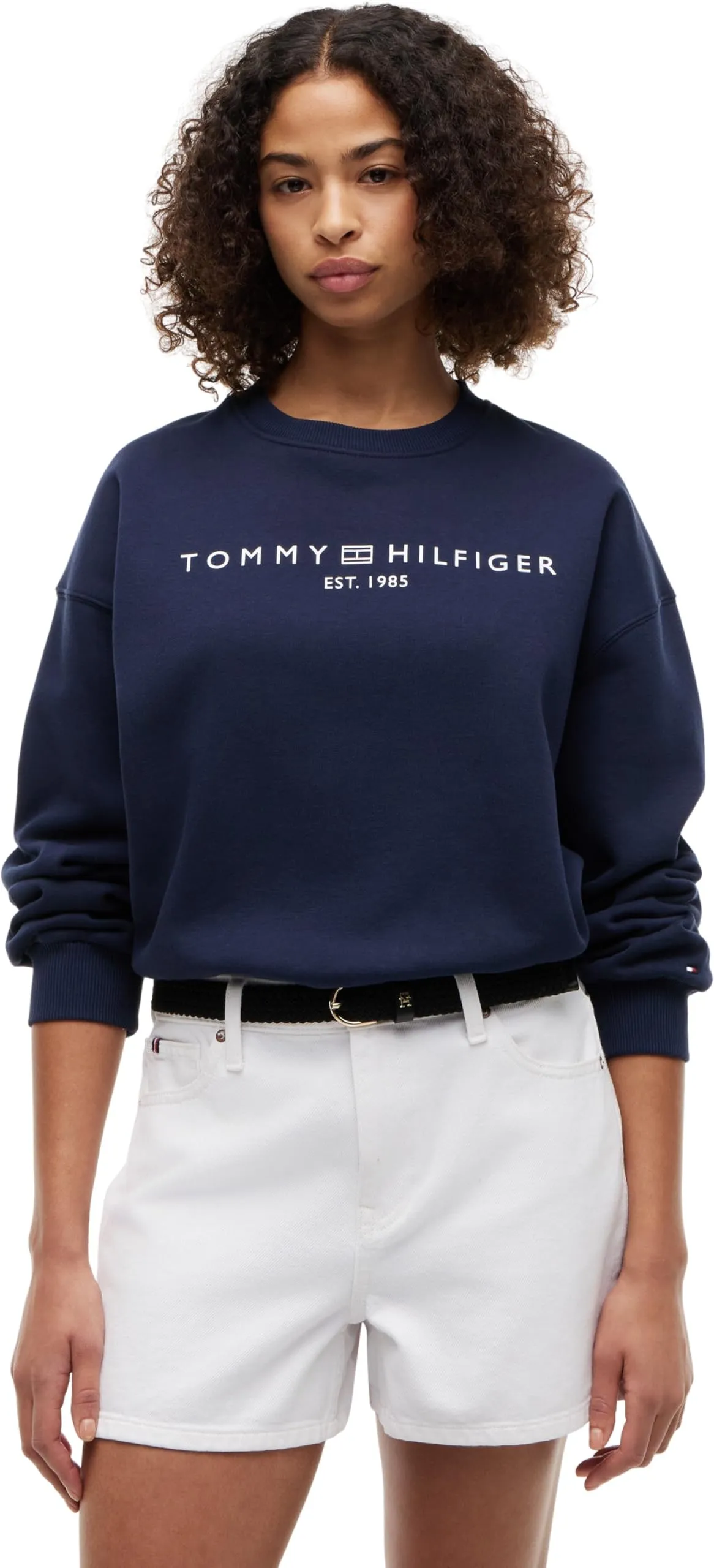 Tommy Hilfiger Women Sweatshirts Corp Logo Fleece sweatshirtWW0WW47831 Blue (Dark Blue), L - immagine 1