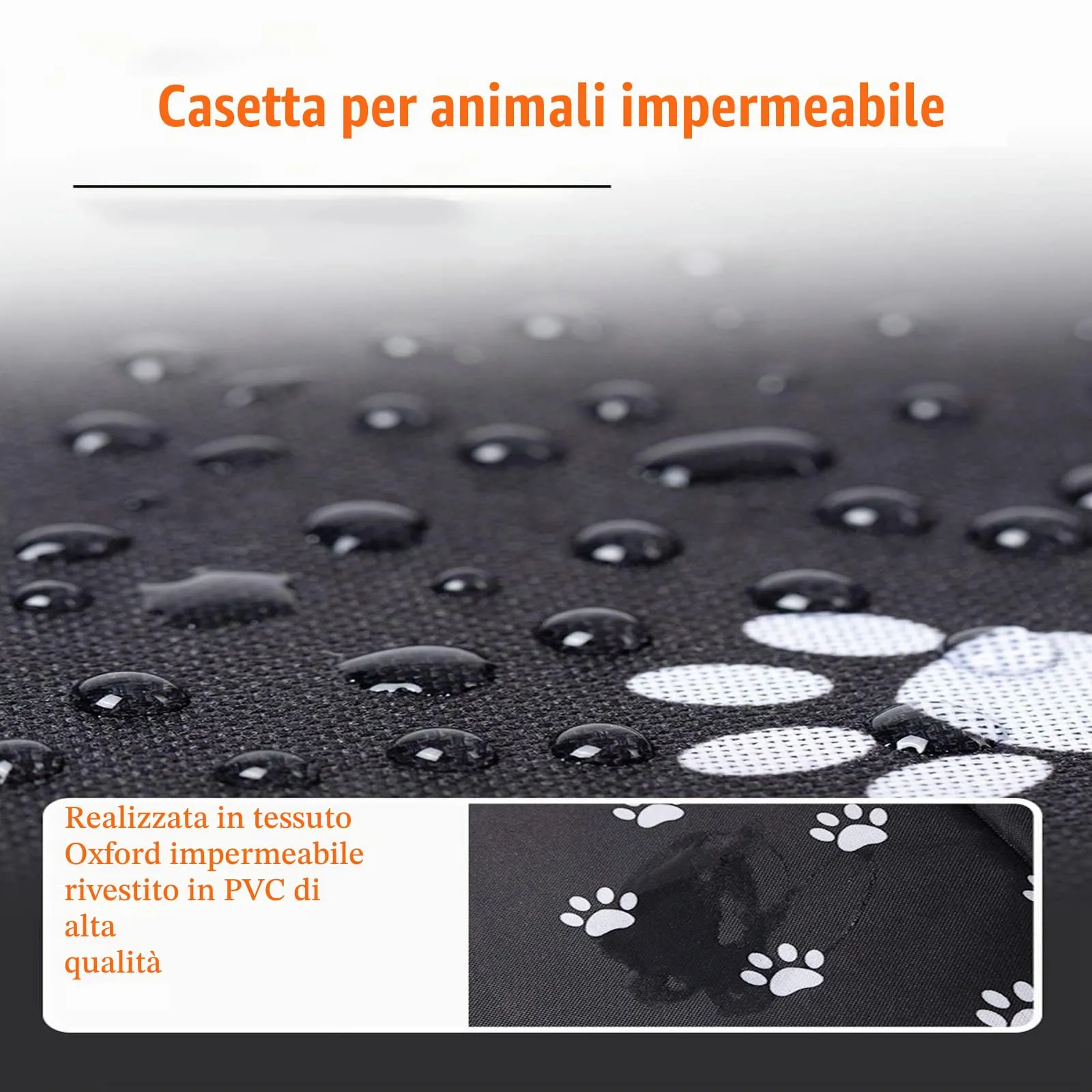 Casetta per gatti e cuccioli di cani per esterni, impermeabile, resistente all’inverno, con tenda trasparente rimovibile (L, nero 1) - immagine 7