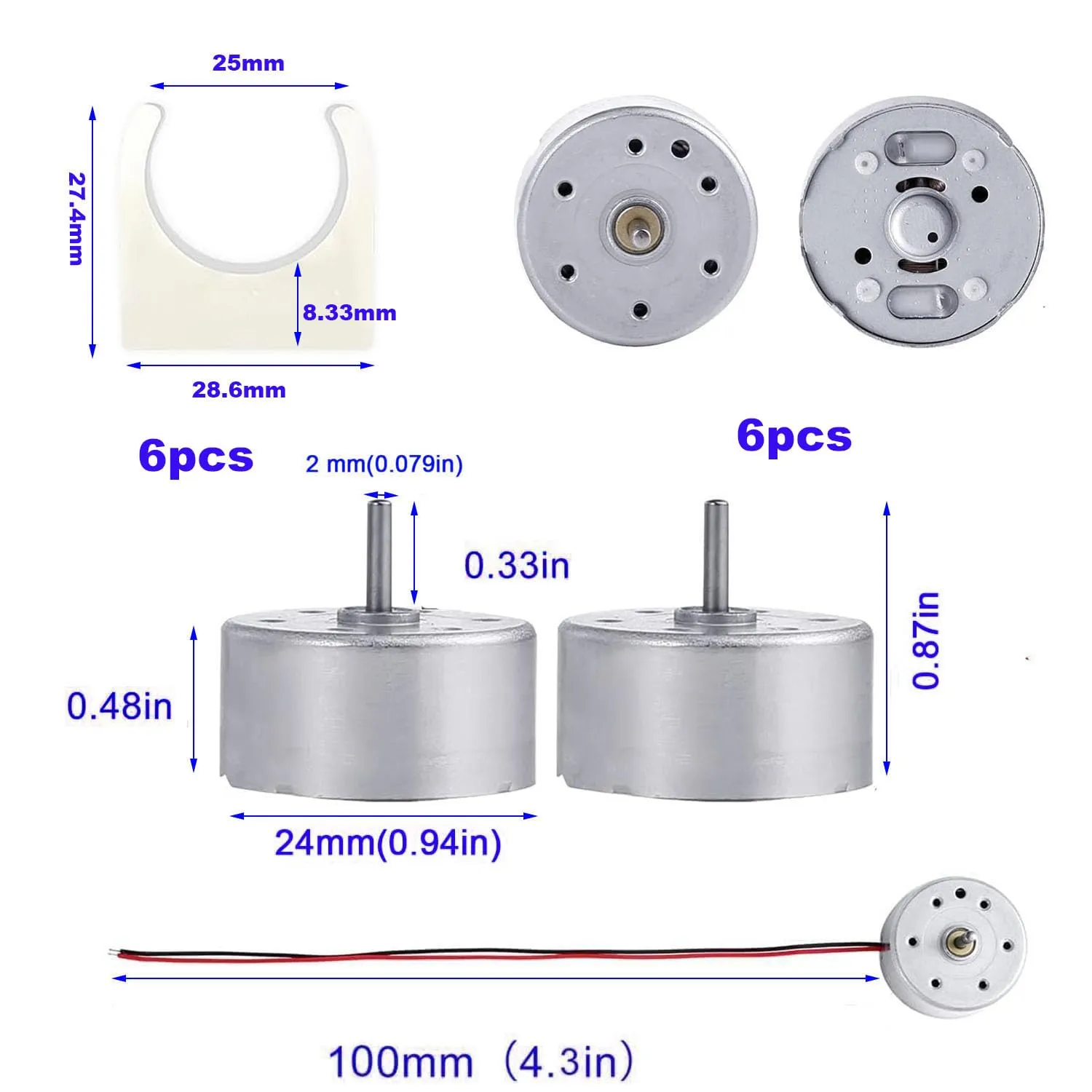 RUNCCI-YUN 6 Set kit motori dc Mini,1.5V-3V-4.5V-6V-9V con Mini Ventilatore Foglia e Supporto Motore in plastica 6500 RPM Per Esperimento DIY Fisica Educativa Fai Da Te - immagine 2
