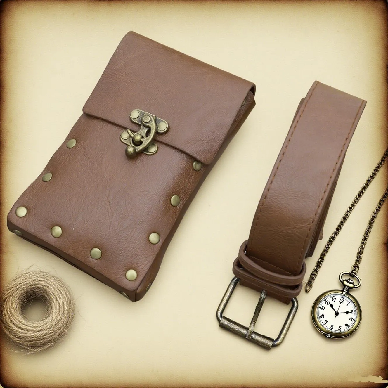 HENGBIRD Borsa medievale da donna, in pelle, accessorio medievale, da donna, per rinascimento e cosplay, colore: marrone - immagine 3