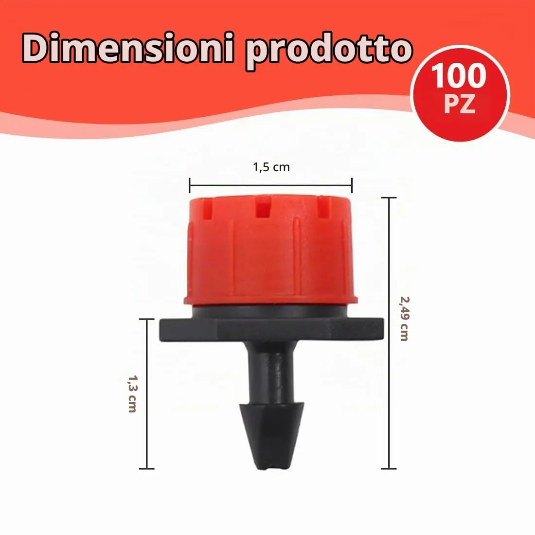 WUSJCOF Set Irrigazione Goccia Automatica, 100 pcs, Micro Gocciolatori, Ancoraggi per Tubo da Giardino, Sistema Regolabile, Kit Giardino, Micro Sistema di Irrigazione per Prato e Giardino - immagine 2