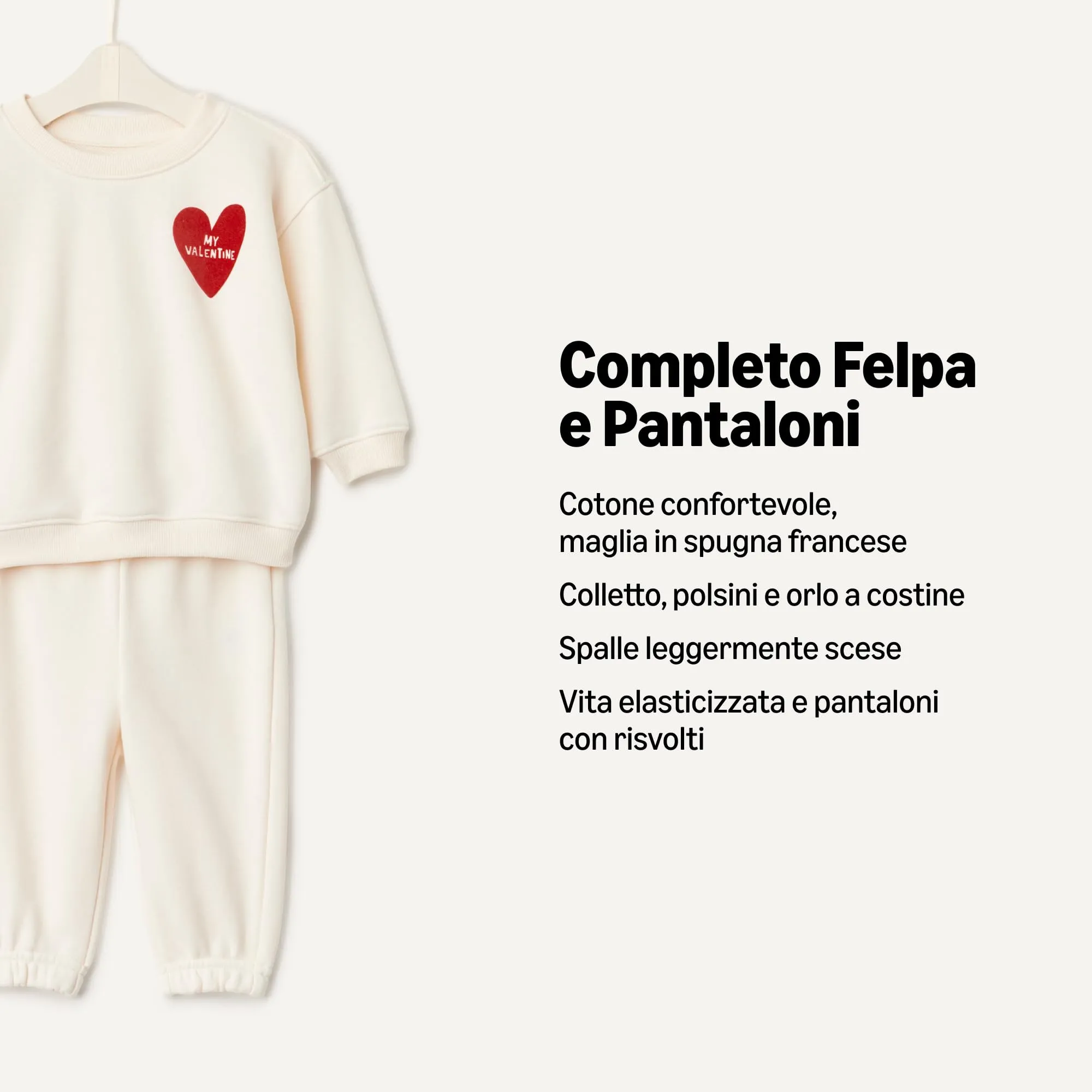 Amazon Essentials x Sofia Grainge Set Con Felpa E Pantaloni Sportivi Unisex - Bambini e ragazzi, Cuori/San Valentino, 3 anni - immagine 2