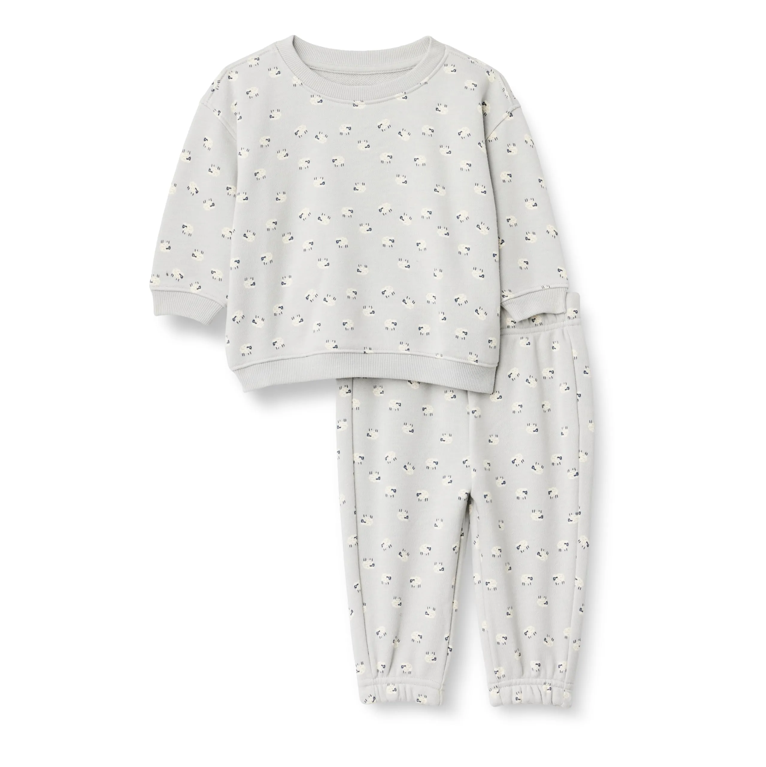 Amazon Essentials x Sofia Grainge Set Con Felpa E Pantaloni Sportivi Unisex - Bimbi 0-24, Grigio Tortora Pecore, 12 mesi - immagine 1