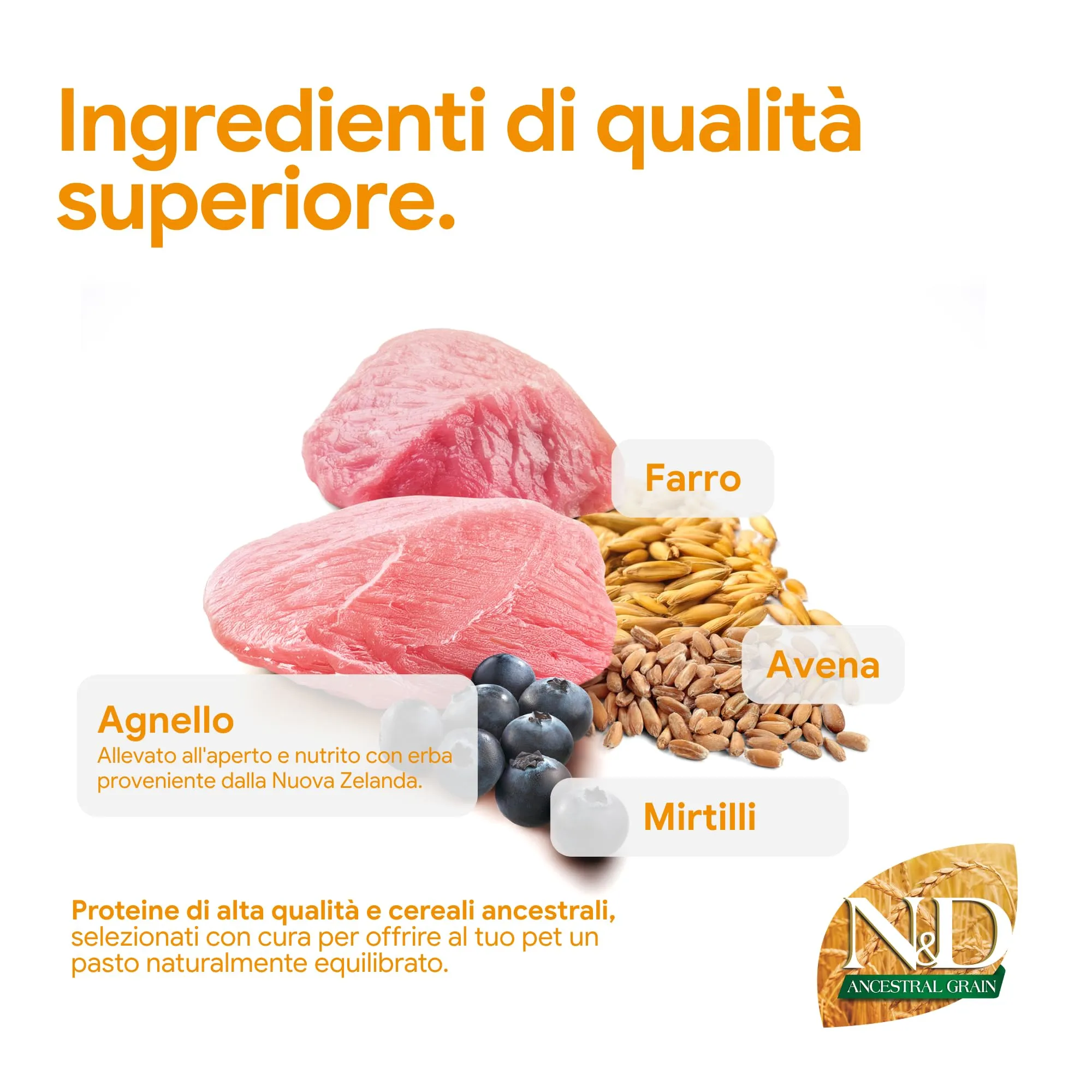 Farmina N/D Low Grain Puppy Lamb and Blueberry Medium/Maxi 12 kilograms - immagine 4