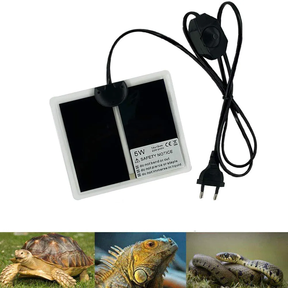 PeSandy Tappetino Riscaldanti Rettili Regolabile, 15x14CM Termoforo Non Adesivo per Tartaruga Serpenti Lucertola Geco Granchio Eremita Anfibi - Tappetini Riscaldanti Rimovibile sotto Il Serbatoio - immagine 1