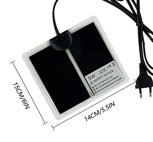 PeSandy Tappetino Riscaldanti Rettili Regolabile, 15x14CM Termoforo Non Adesivo per Tartaruga Serpenti Lucertola Geco Granchio Eremita Anfibi - Tappetini Riscaldanti Rimovibile sotto Il Serbatoio - immagine 3