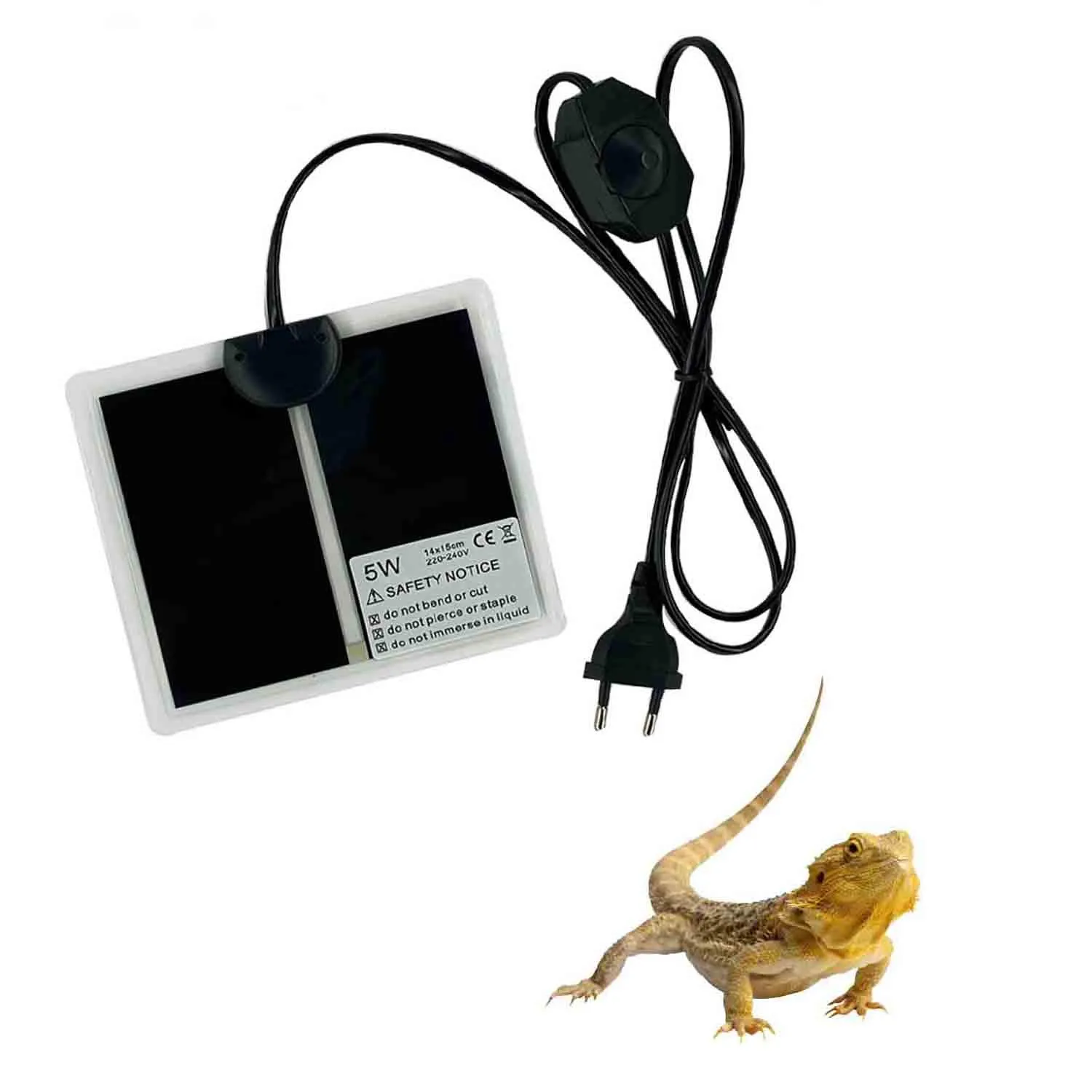 PeSandy Tappetino Riscaldanti Rettili Regolabile, 15x14CM Termoforo Non Adesivo per Tartaruga Serpenti Lucertola Geco Granchio Eremita Anfibi - Tappetini Riscaldanti Rimovibile sotto Il Serbatoio - immagine 9