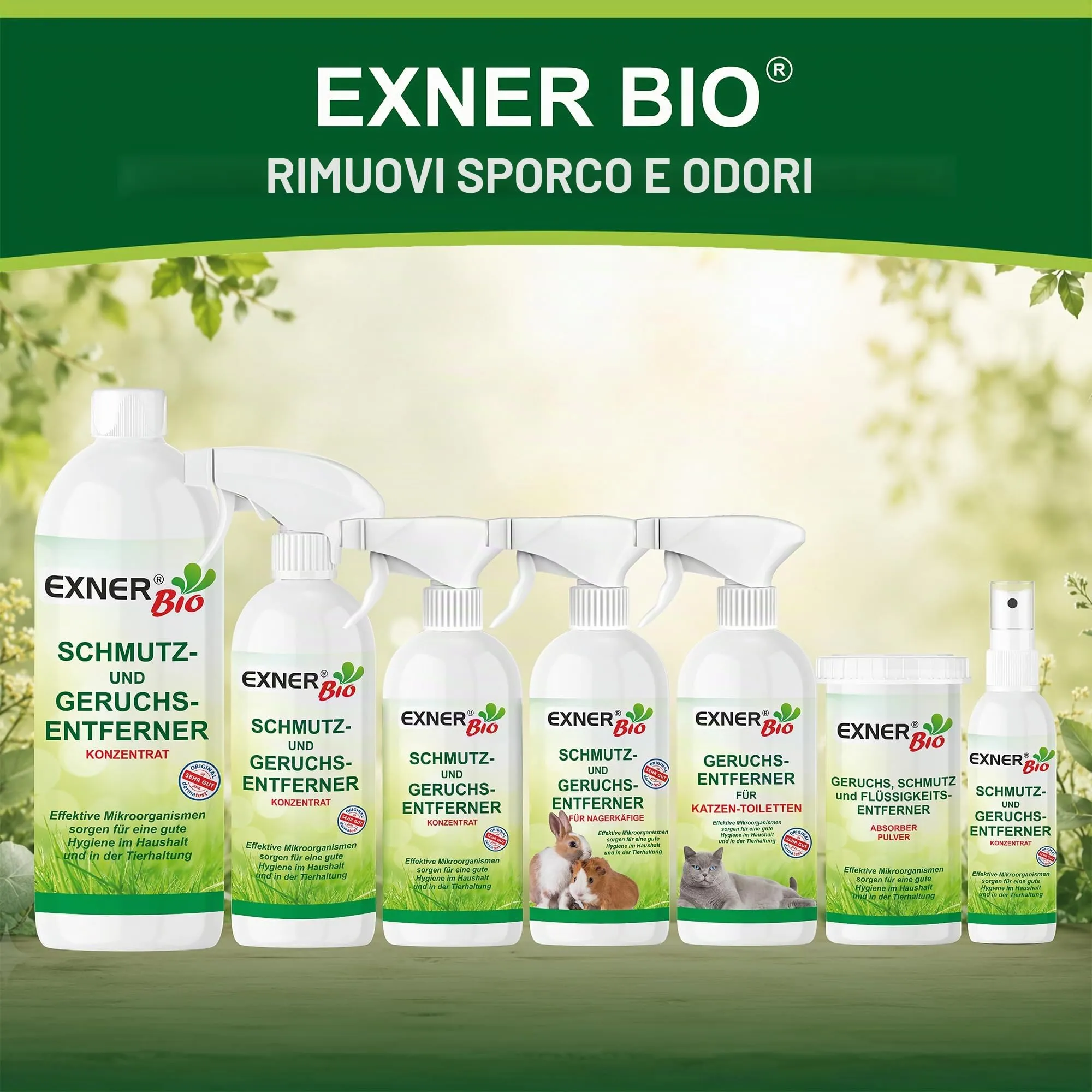 Exner Bio Detergente enzimatico per lettiera per gatti, elimina odori e neutralizzatore di odori contro urina di gatto, escrementi di gatti e odori, con microrganismi efficaci per una rimozione - immagine 9
