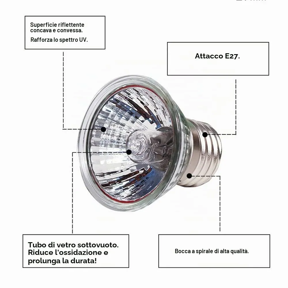 NEWFUN Lampada UVA UVB 25W per Tartarughe - Lampadina Riscaldante per Rettili e Habitat per Animali Domestici - immagine 3