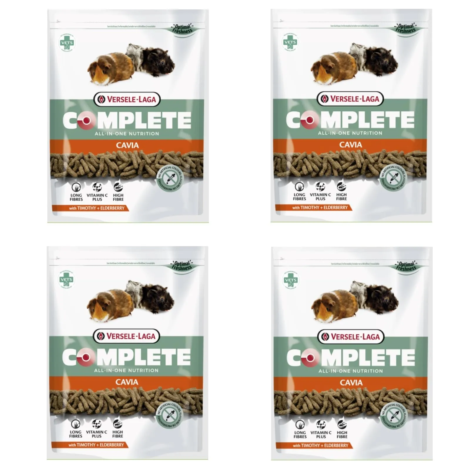 Versele-Laga Complete Cavia alimentazione completa | Confezione da 4 | 4 x 500 g | Pellet per cavie | Contiene fieno di fleolo | Arricchito con bacche di sambuco ed erbe aromatiche - immagine 1