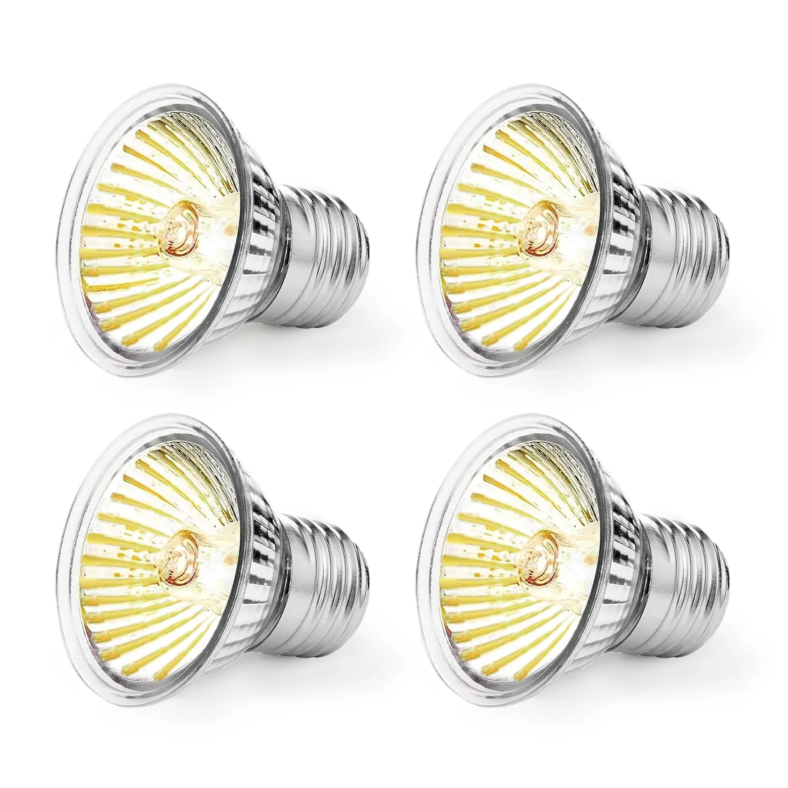 EASYIVY Lampadina Riscaldante per Rettili E27 Lampada UVA UVB Tartarughe 50W Dimmerabile, 230V Lampade Riscaldanti per Terrari Tartaruga Lucertola Serpente Acquario Animali, 4 pezzi - immagine 1