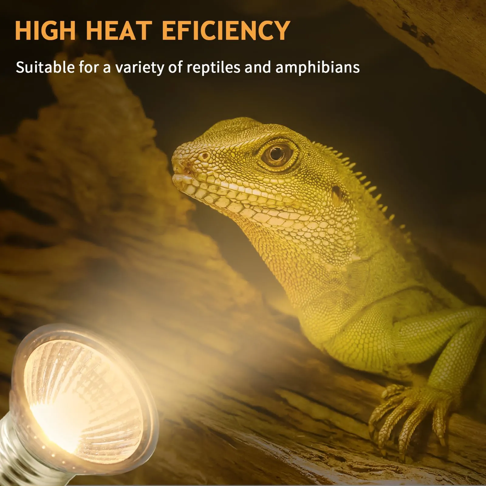 EASYIVY Lampadina Riscaldante per Rettili E27 Lampada UVA UVB Tartarughe 50W Dimmerabile, 230V Lampade Riscaldanti per Terrari Tartaruga Lucertola Serpente Acquario Animali, 4 pezzi - immagine 5