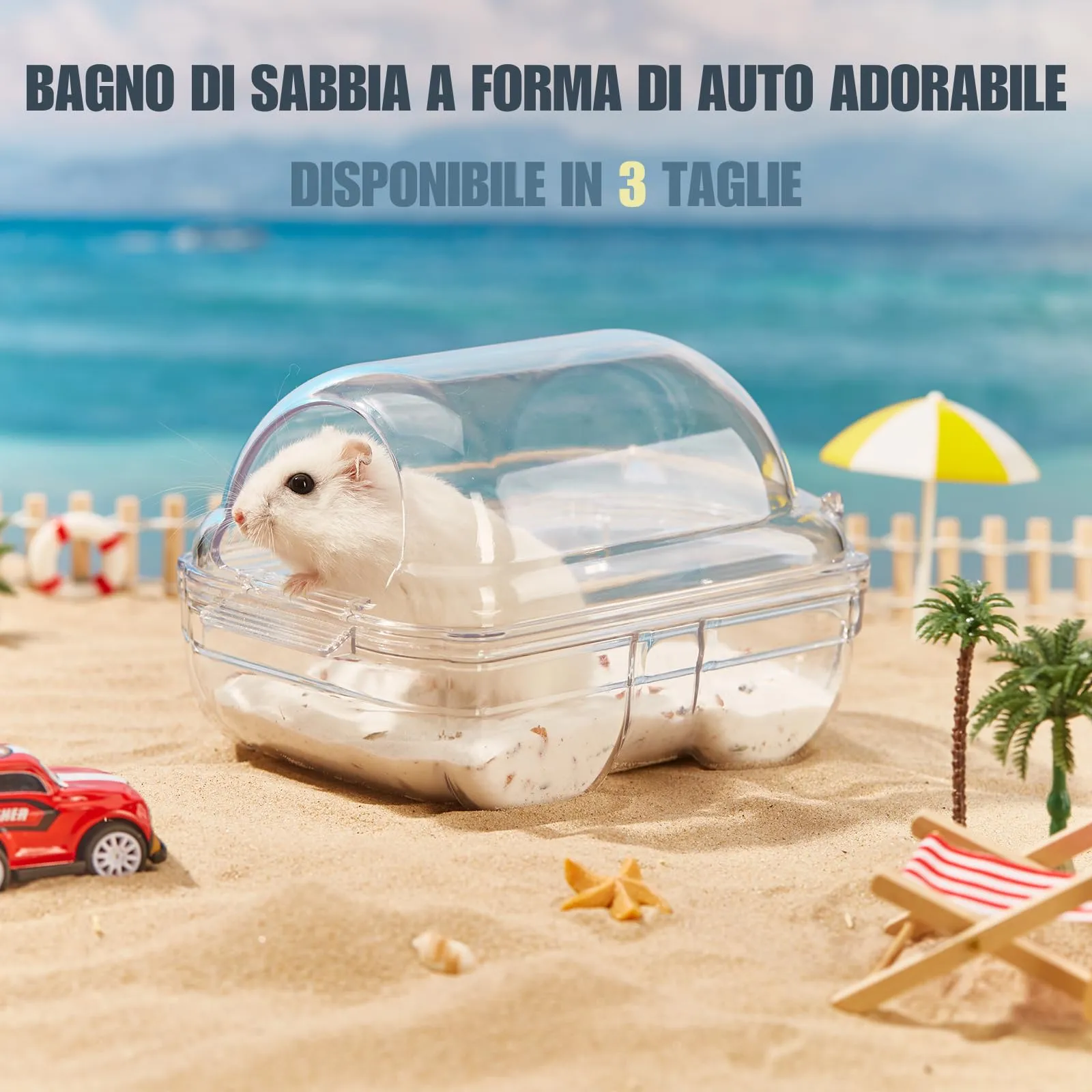 TOKAYIFE Criceto Sabbia Bagno, Toilette Trasparente per Criceti Contenitore per Bagno di Sabbia per Criceti Gerbilli Ratti (XS) - immagine 3