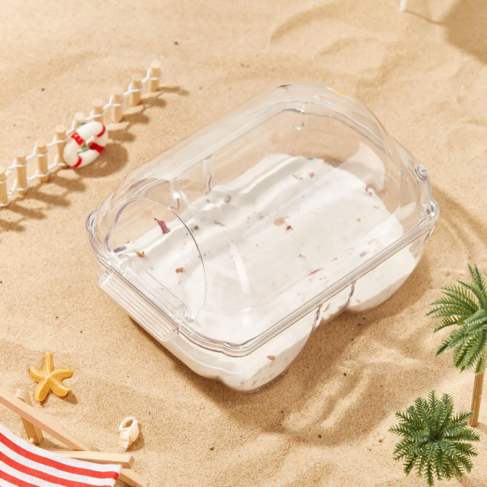 TOKAYIFE Criceto Sabbia Bagno, Toilette Trasparente per Criceti Contenitore per Bagno di Sabbia per Criceti Gerbilli Ratti (XS) - immagine 5