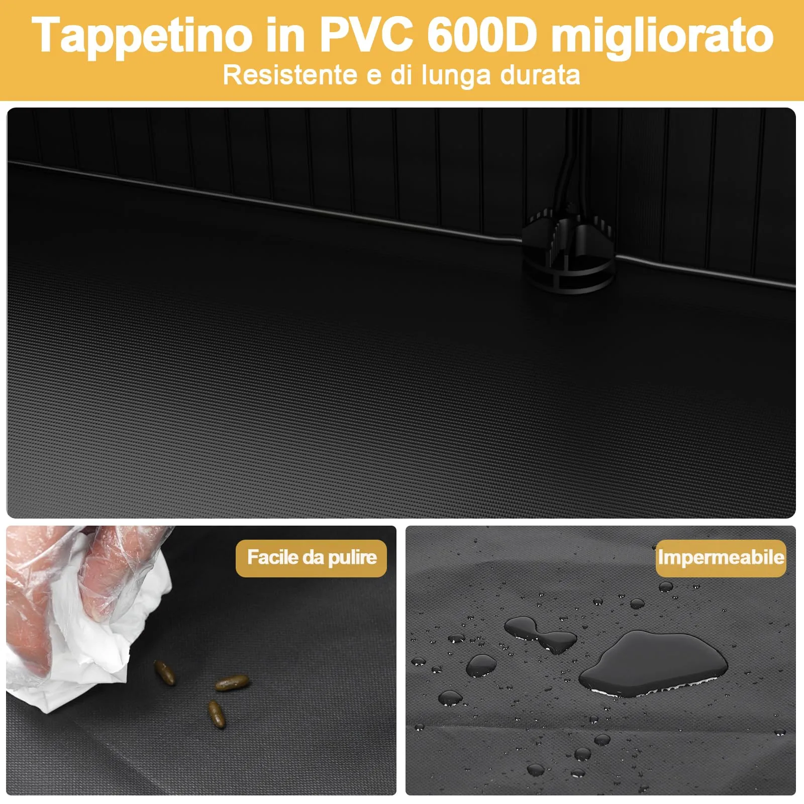 Gabbia per Conigli Aystkniet, 122 cm x 60 cm x 40 cm Recinto per Porcellini D’India con Copertura Superiore e Fondo Impermeabile, Spazio per Piccoli Animali Come Criceti, Tartarughe, Ricci - immagine 3