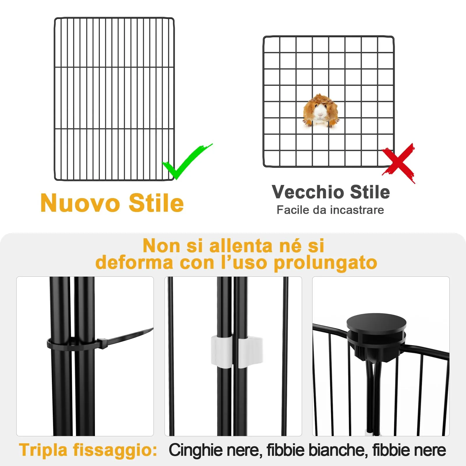 Gabbia per Conigli Aystkniet, 122 cm x 60 cm x 40 cm Recinto per Porcellini D’India con Copertura Superiore e Fondo Impermeabile, Spazio per Piccoli Animali Come Criceti, Tartarughe, Ricci - immagine 4