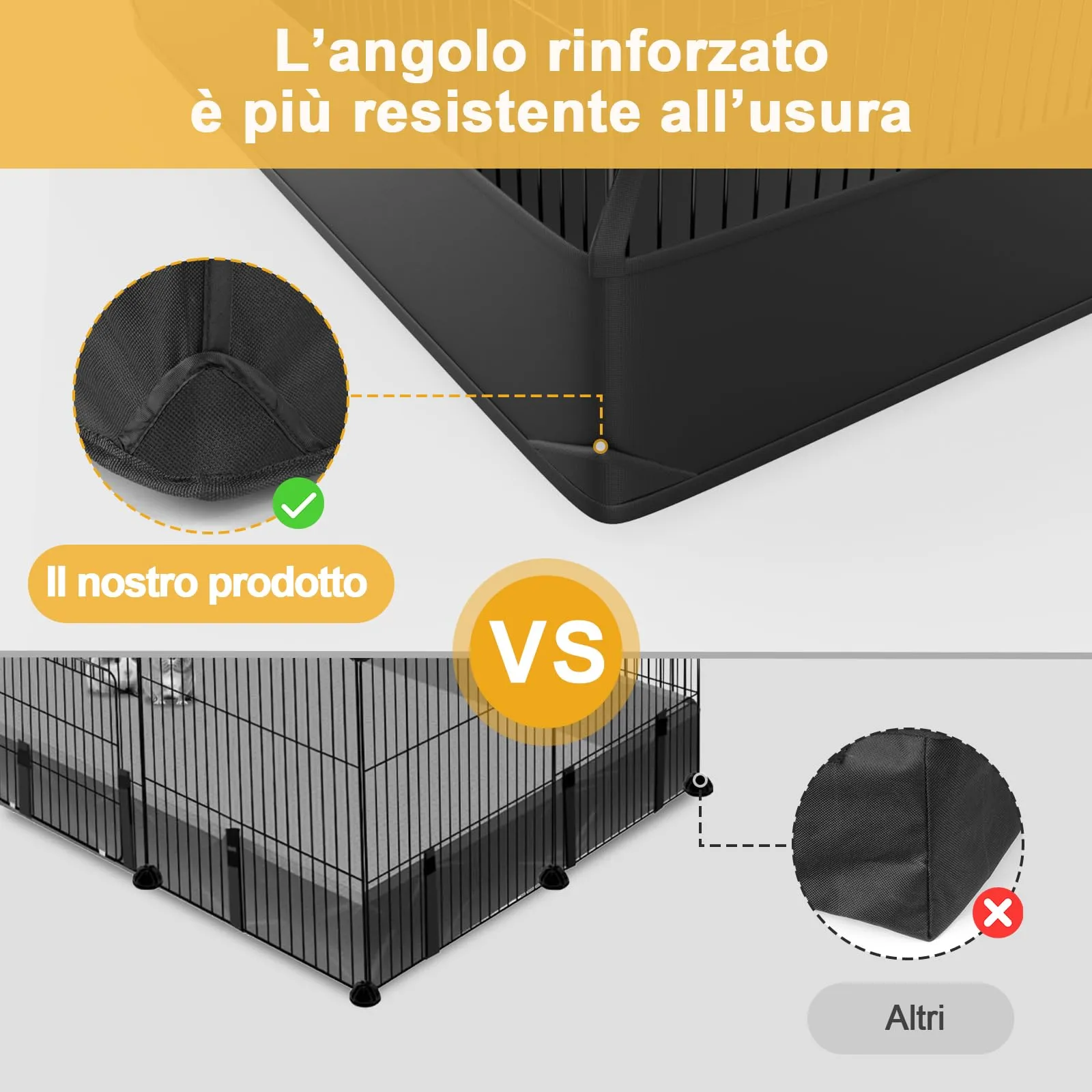 Gabbia per Conigli Aystkniet, 122 cm x 60 cm x 40 cm Recinto per Porcellini D’India con Copertura Superiore e Fondo Impermeabile, Spazio per Piccoli Animali Come Criceti, Tartarughe, Ricci - immagine 5