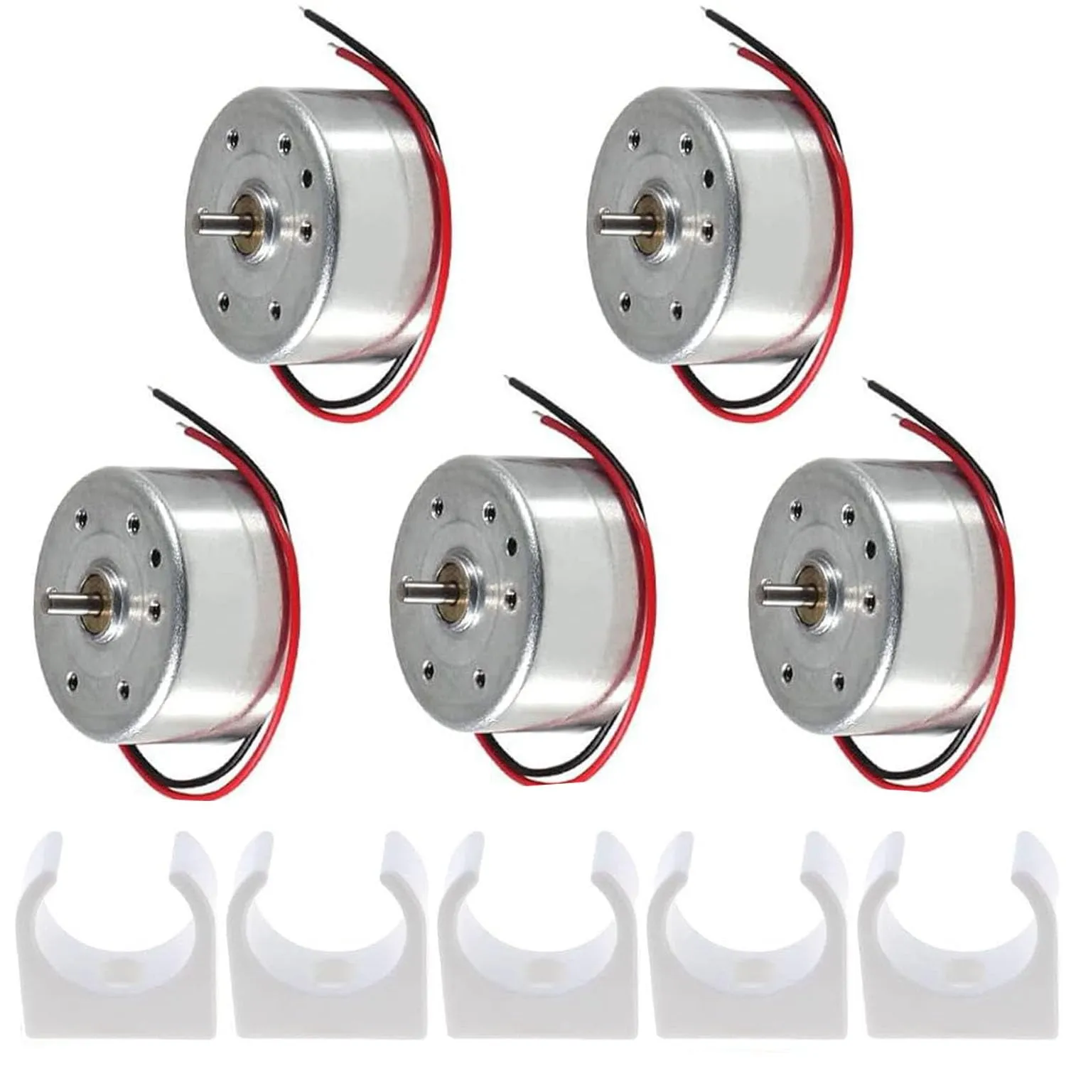 RUNCCI-YUN 5 Set kit motori dc Mini,1.5V-3V-4.5V-6V-9V con Supporto Motore in plastica 6500 RPM Per Esperimento DIY Fisica Educativa Fai Da Te - immagine 1