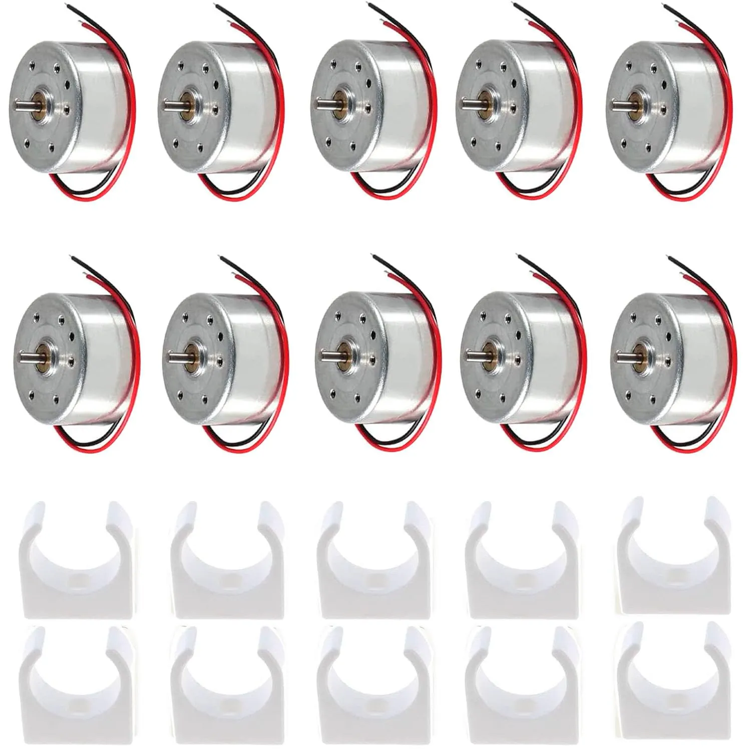 RUNCCI-YUN 10 Set kit motori dc Mini,1.5V-3V-4.5V-6V-9V con Supporto Motore in plastica 6500 RPM Per Esperimento DIY Fisica Educativa Fai Da Te - immagine 1