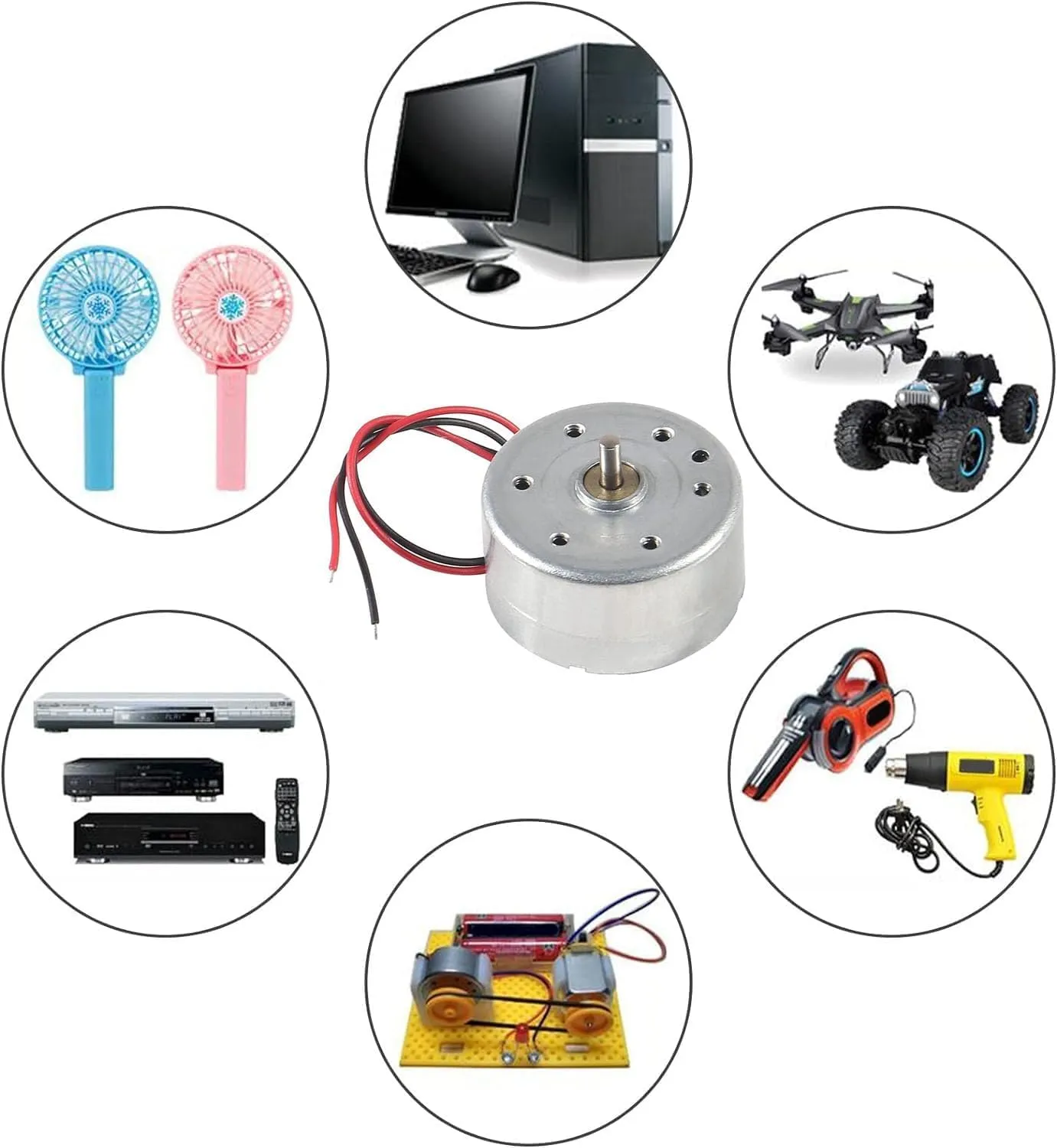 RUNCCI-YUN 10 Set kit motori dc Mini,1.5V-3V-4.5V-6V-9V con Supporto Motore in plastica 6500 RPM Per Esperimento DIY Fisica Educativa Fai Da Te - immagine 7