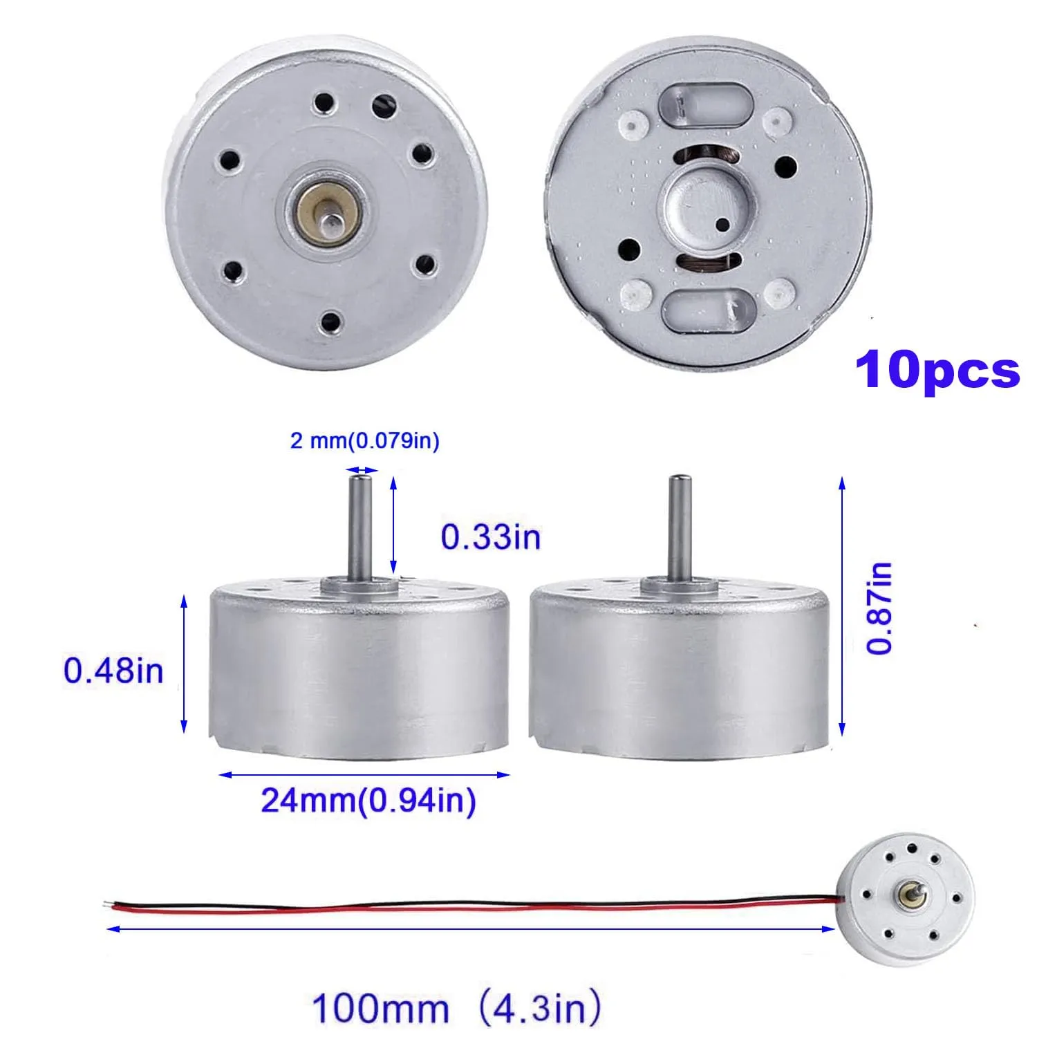 RUNCCI-YUN 10 Set kit motori dc,1.5V-3V-4.5V-6V-9V Mini Motori6500 RPM Per Esperimento DIY Fisica Educativa Fai Da Te - immagine 2