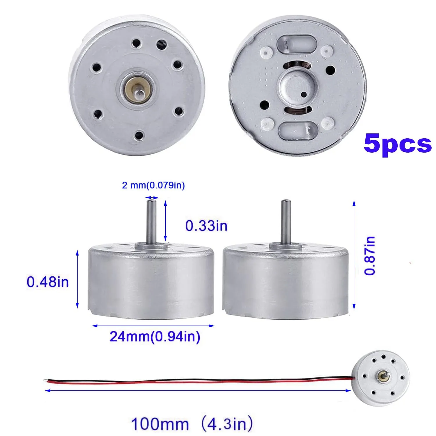 RUNCCI-YUN 5 Set kit motori dc,1.5V-3V-4.5V-6V-9V Mini Motori6500 RPM Per Esperimento DIY Fisica Educativa Fai Da Te - immagine 2