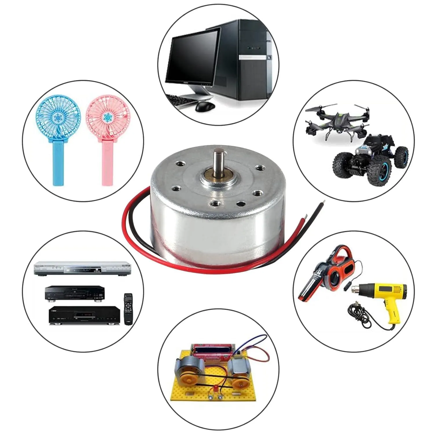 RUNCCI-YUN 5 Set kit motori dc,1.5V-3V-4.5V-6V-9V Mini Motori6500 RPM Per Esperimento DIY Fisica Educativa Fai Da Te - immagine 7