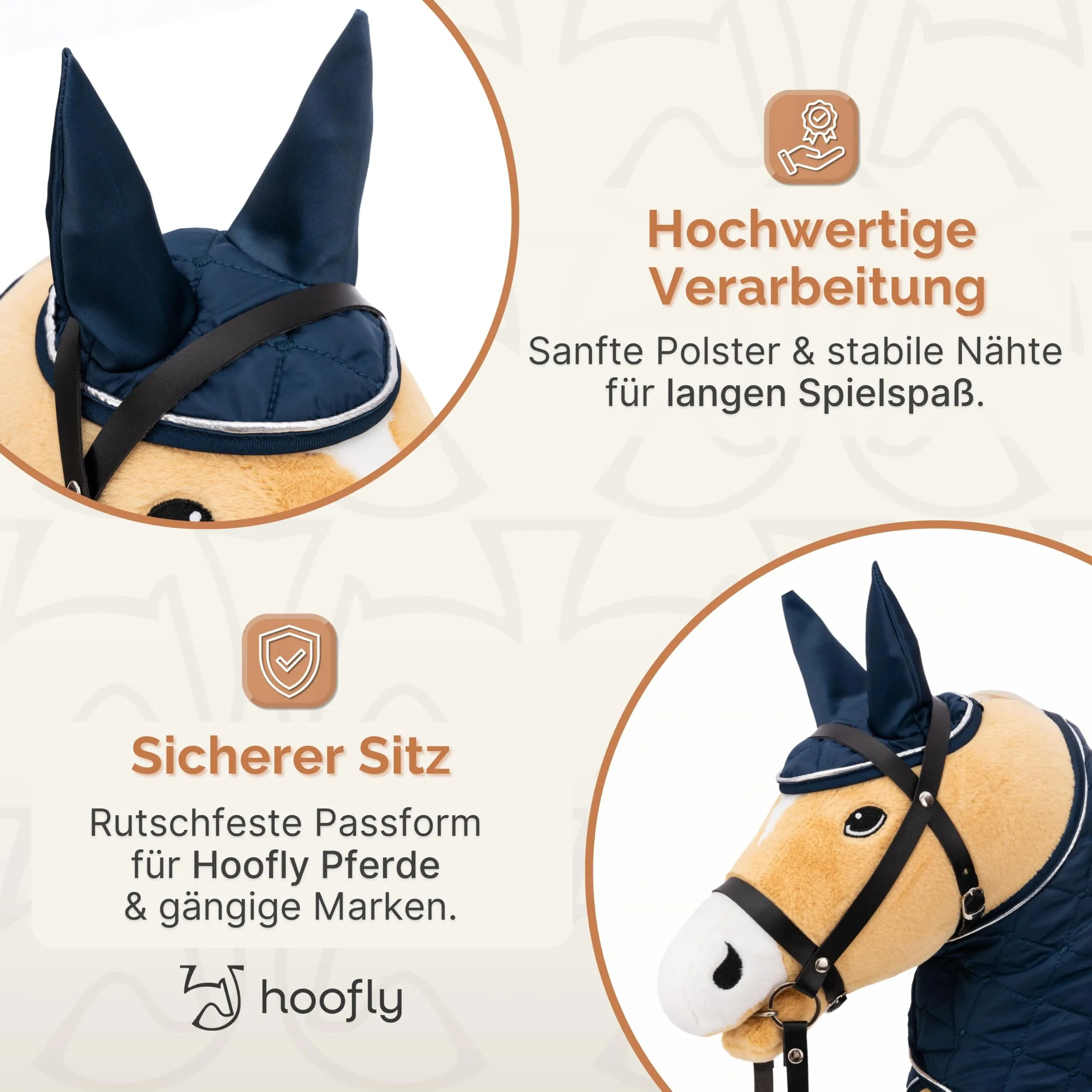 Accessori per cavalli da hobby Hoofly, copricapo blu, per cavalli da hobby [Testato TÜV] - ideale per gioco e allenamento - immagine 4