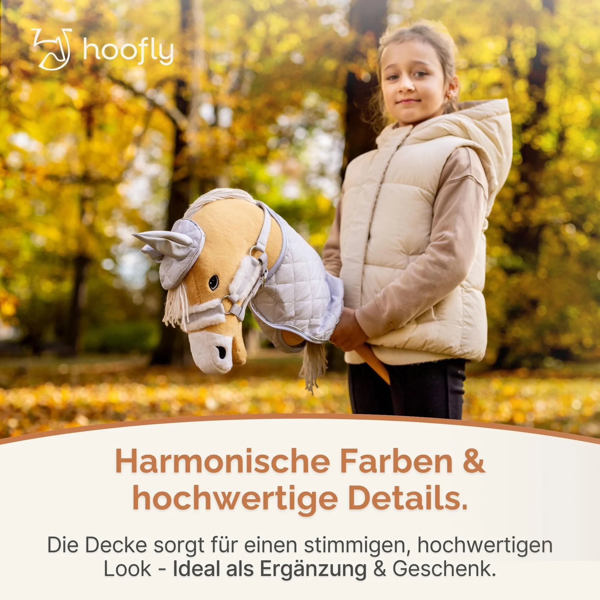 Accessori per Cavalluccio da Hobby Hoofly – Coperta in grigio, morbida e durevole [Testato TÜV], coperta di alta qualità e stilosa per cavallo da hobby per gioco, cura e addestramento - immagine 5