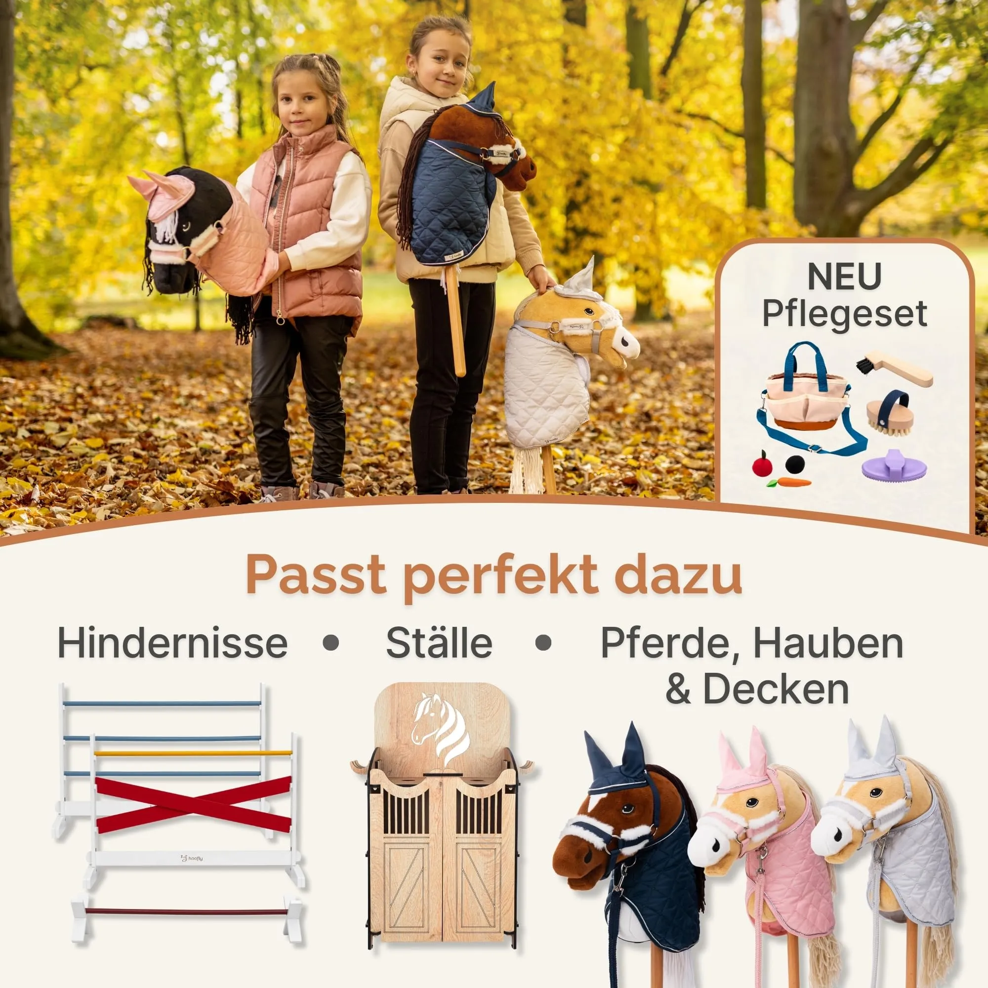 Hoofly Accessori per hobby Horse – Cappuccio per mosche in grigio per hobby Horses [certificato TÜV] – ideale per gioco e allenamento - immagine 7