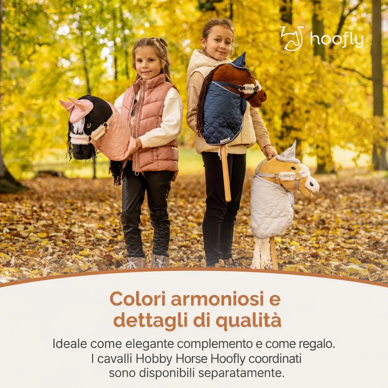 Set di accessori per cavalluccio Hobby Horse di Hoofly - Cavezza con maglieria, coperta e cappuccio anti-mosche in grigio per cavallucci da hobby [Approvato TÜV] - Ideale per gioco - immagine 5